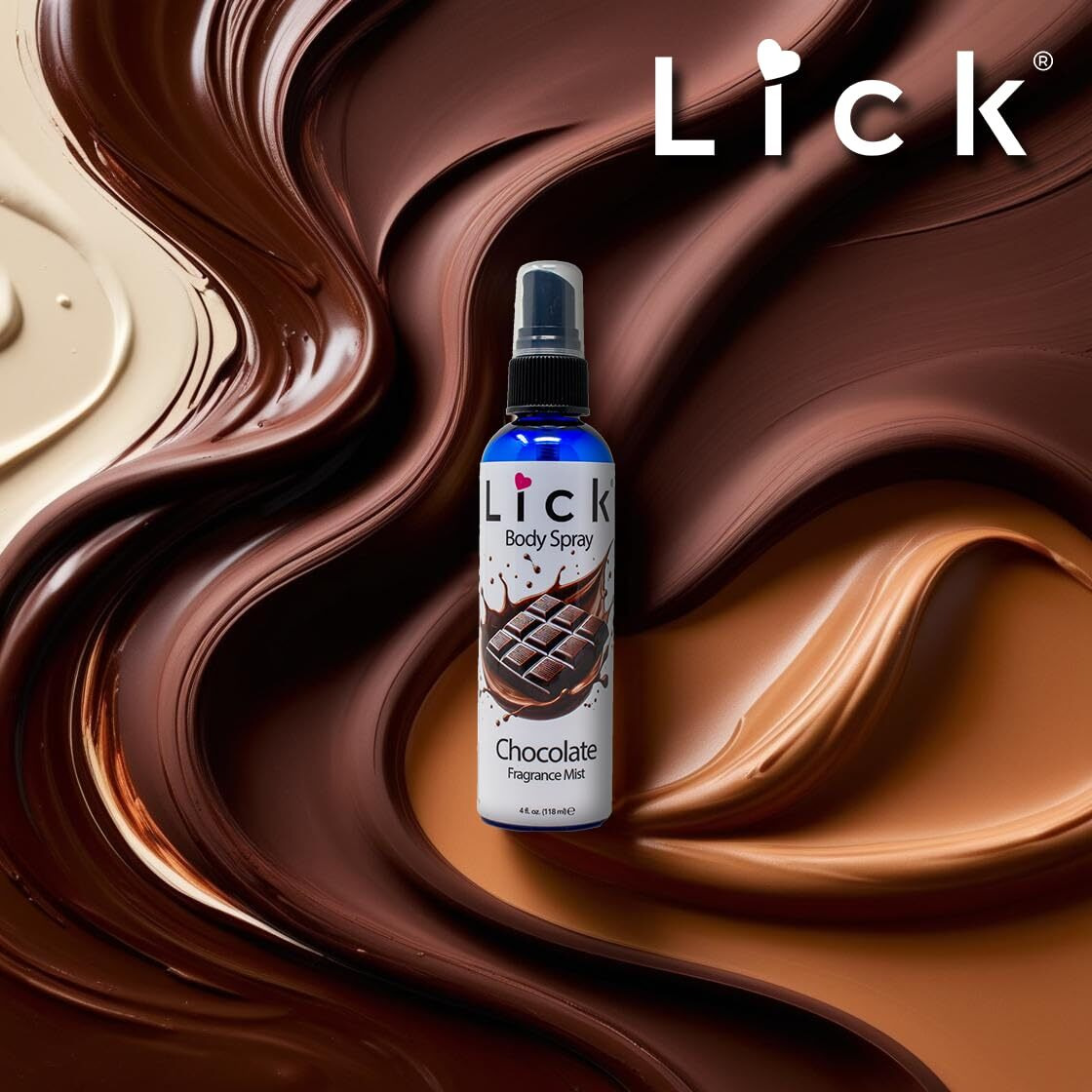 Lick Chocolate Scented Body Spray - Rich Fragrance Mist For Women & Men - 4 Fl Oz