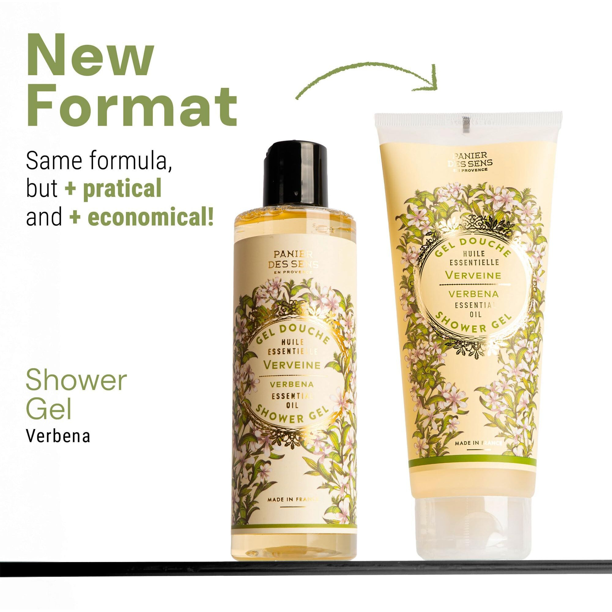 Panier Des Sens - Verbena Moisturizing Body Wash For Women & Men - Gentle Shower Gel With 96% Natural Ingredients For Normal, Sensitive Skin - Body Care Made In France, Sls Free, Vegan - 6.8 Floz