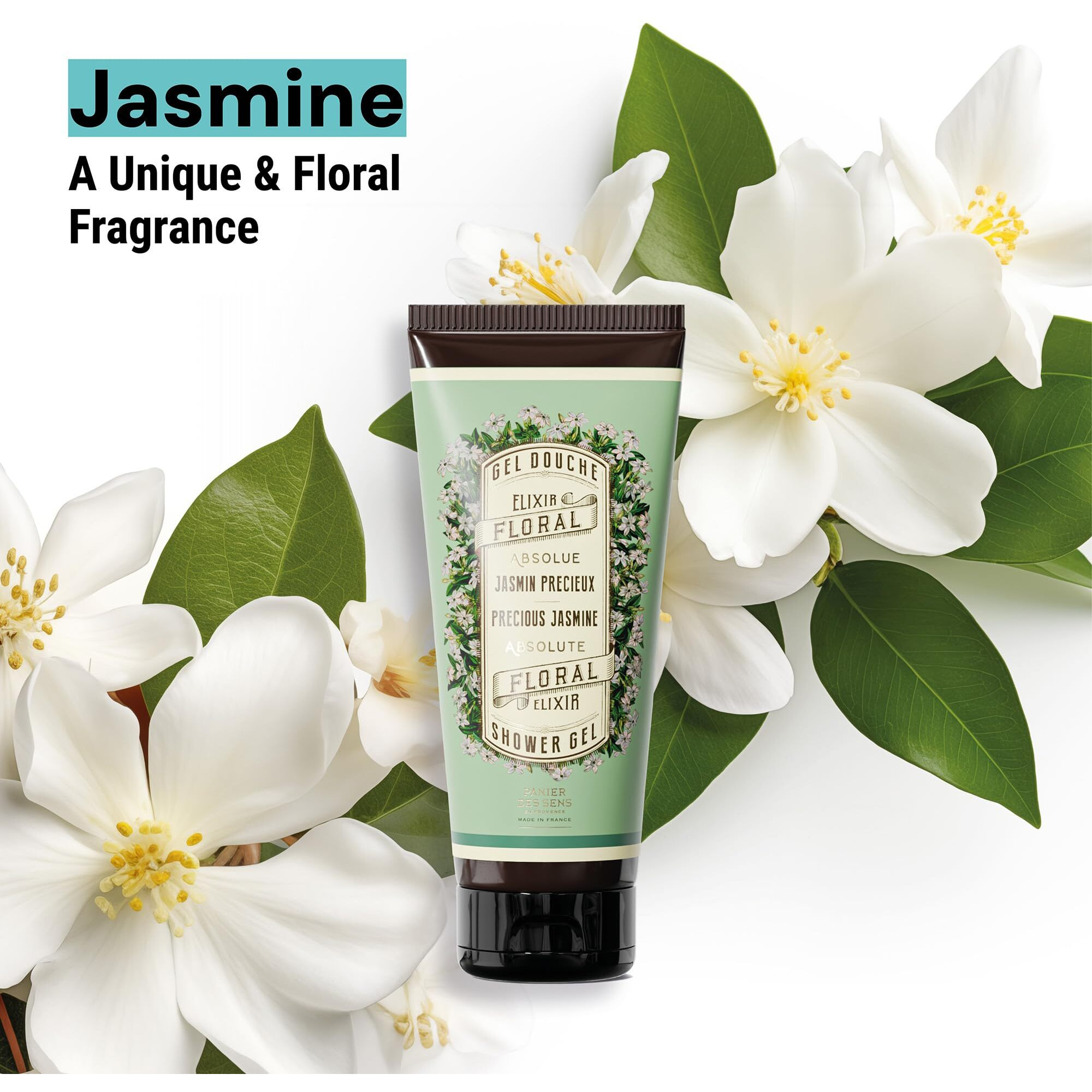 Panier Des Sens - Jasmine Moisturizing Body Wash For Women & Men - Gentle Shower Gel With 96% Natural Ingredients For Normal, Sensitive Skin - Body Care Made In France, Sls Free, Vegan - 6.8 Floz
