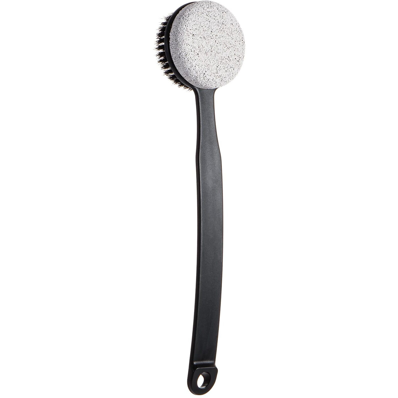 Beomeen Pumice Stone For Feet And Shower Brush With Long Handle 13.7"",Hard Skin Callus Remover, 2 In 1 Foot Scrubber Brush, Back Scrubber Body Brush For Shower Deep Cleansing And Exfoliating (Curved)