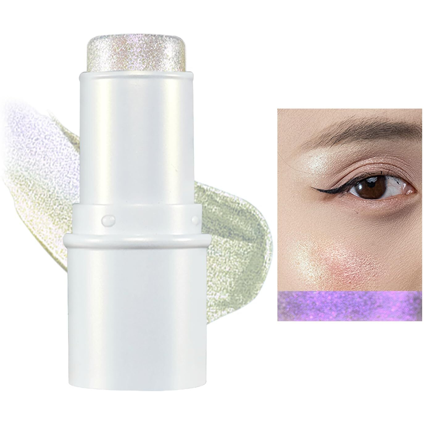 Jur Mornier Multichrome Eyeshadow Stick,8 Colors Contour Highlighter Stick Makeup Collection,3 In 1 Eye Blush Ande Lip Highlighter Makeup For Face And Body 02