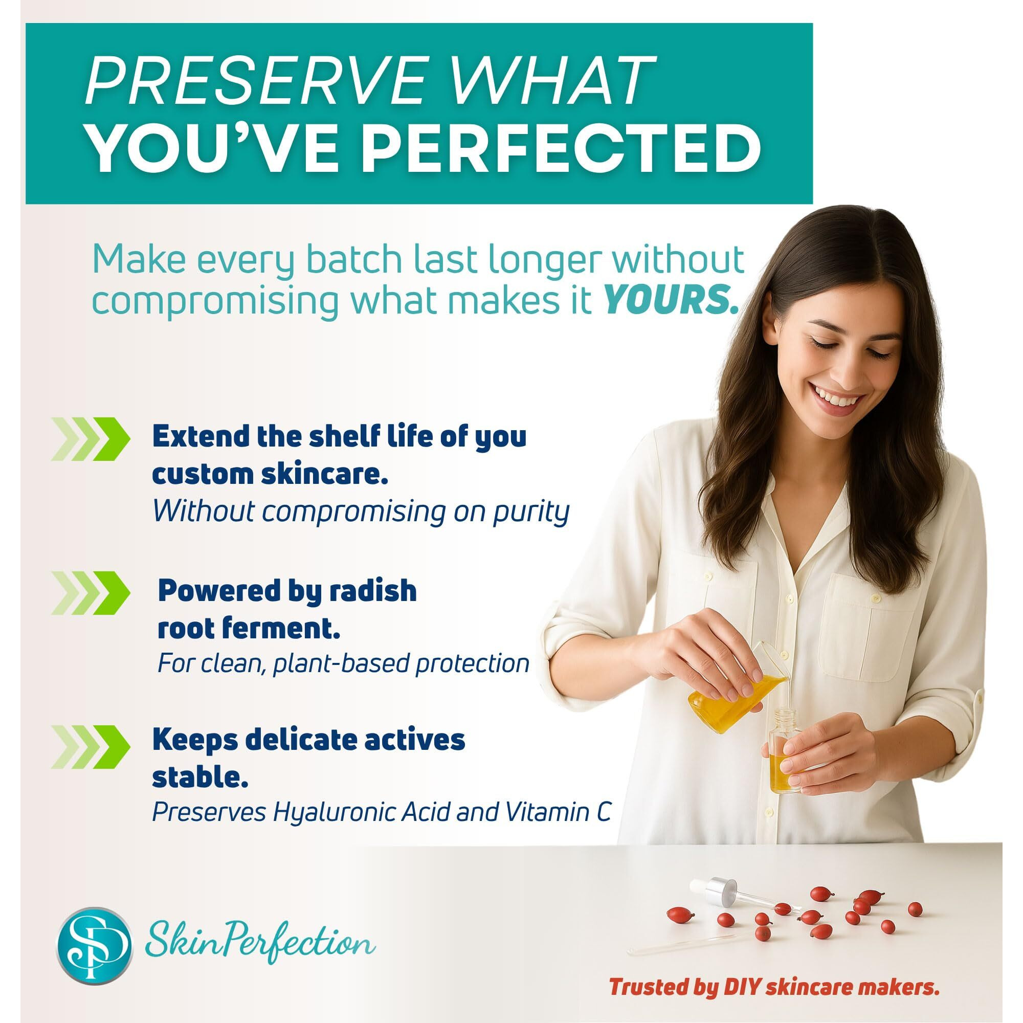 Skin Perfection Leucidal Liquid Radish Root Natural Alternative To Synthetic Preservatives With Vitamin C Serum Hyaluronic Acid Body Lotion Water-Soluble Diy Skincare (16 Fl Oz (Pack Of 1))