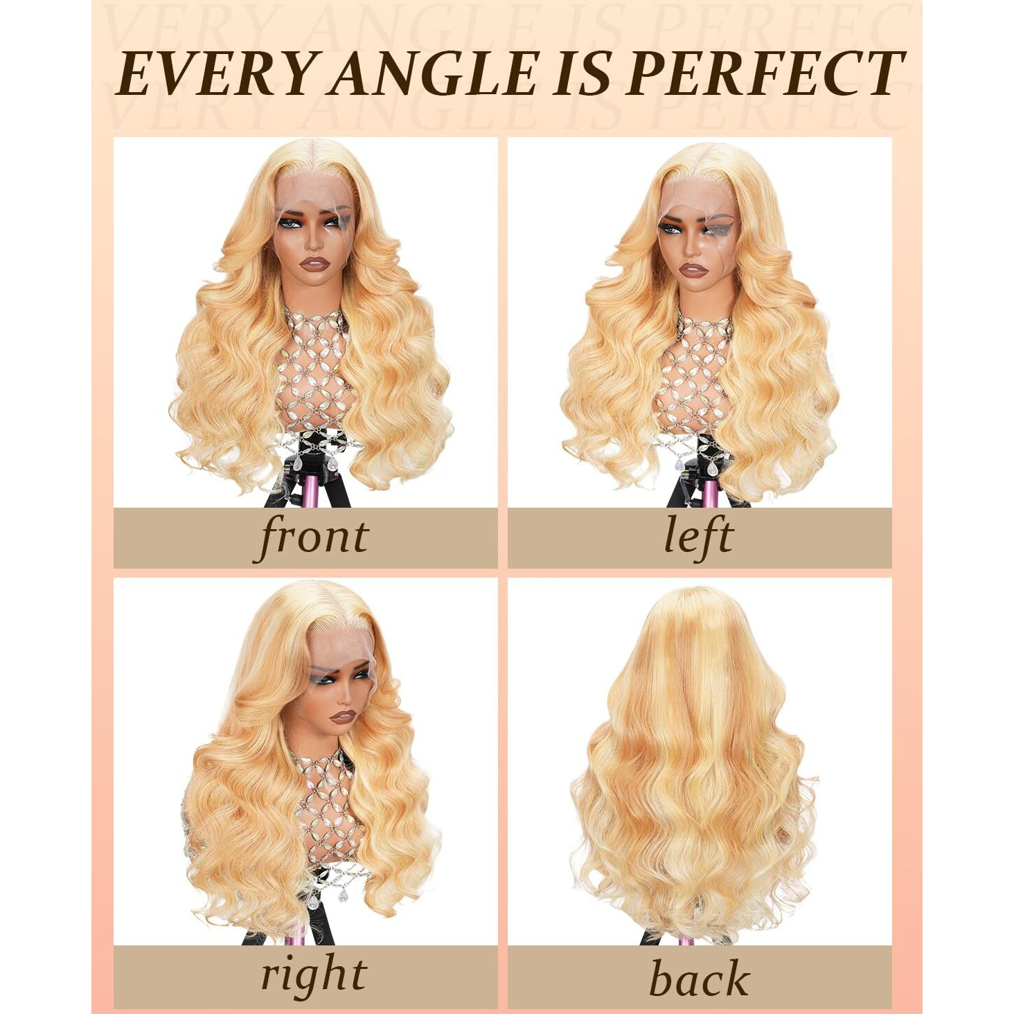 Puhpuh Wig Body Wave P18/613 Lace Front Wig Human Hair Light Brown Mixed Blonde 13X6 Lace Front Wigs Human Hair 200% Density 13X6 Hd Transparent Lace Highlight Pre Plucked Wigs (26 Inch)