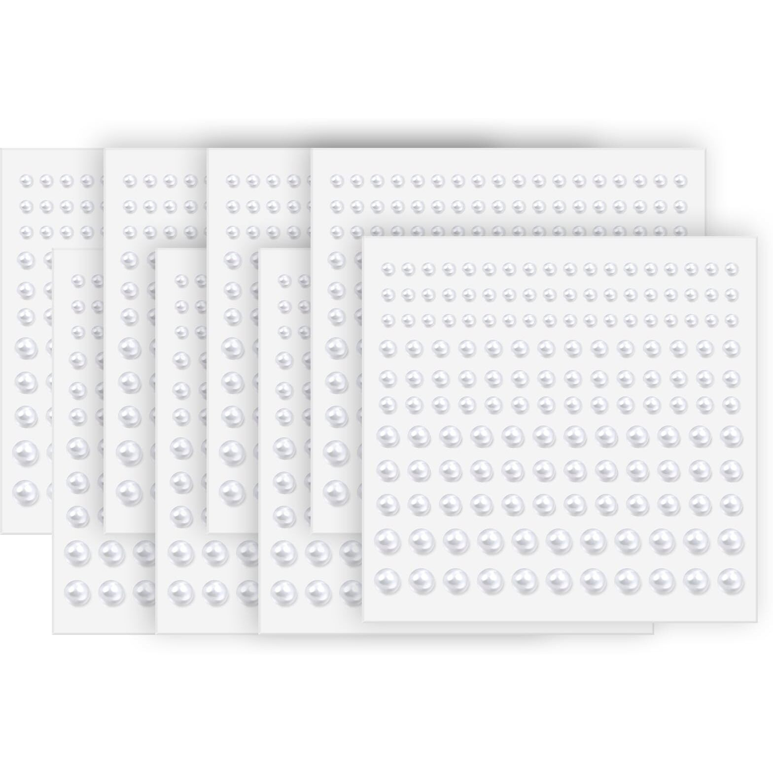 Pearl Stickers For Hair Decoration, Self-Adhesive Gems, 3-6Mm White Jewels, Face Body Nail Art Craft (1320)