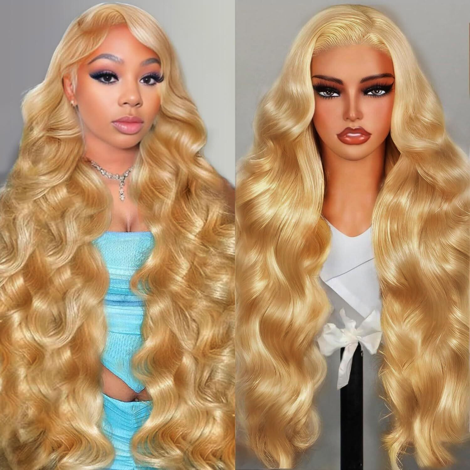 Shciyair 26 Inch Blonde Wig Human Hair 200 Density Honey Blonde Body Wave Lace Front Wigs Human Hair Pre Plucked 27 Color Wigs Human Hair 13X4 Hd Frontal Wigs Human Hair