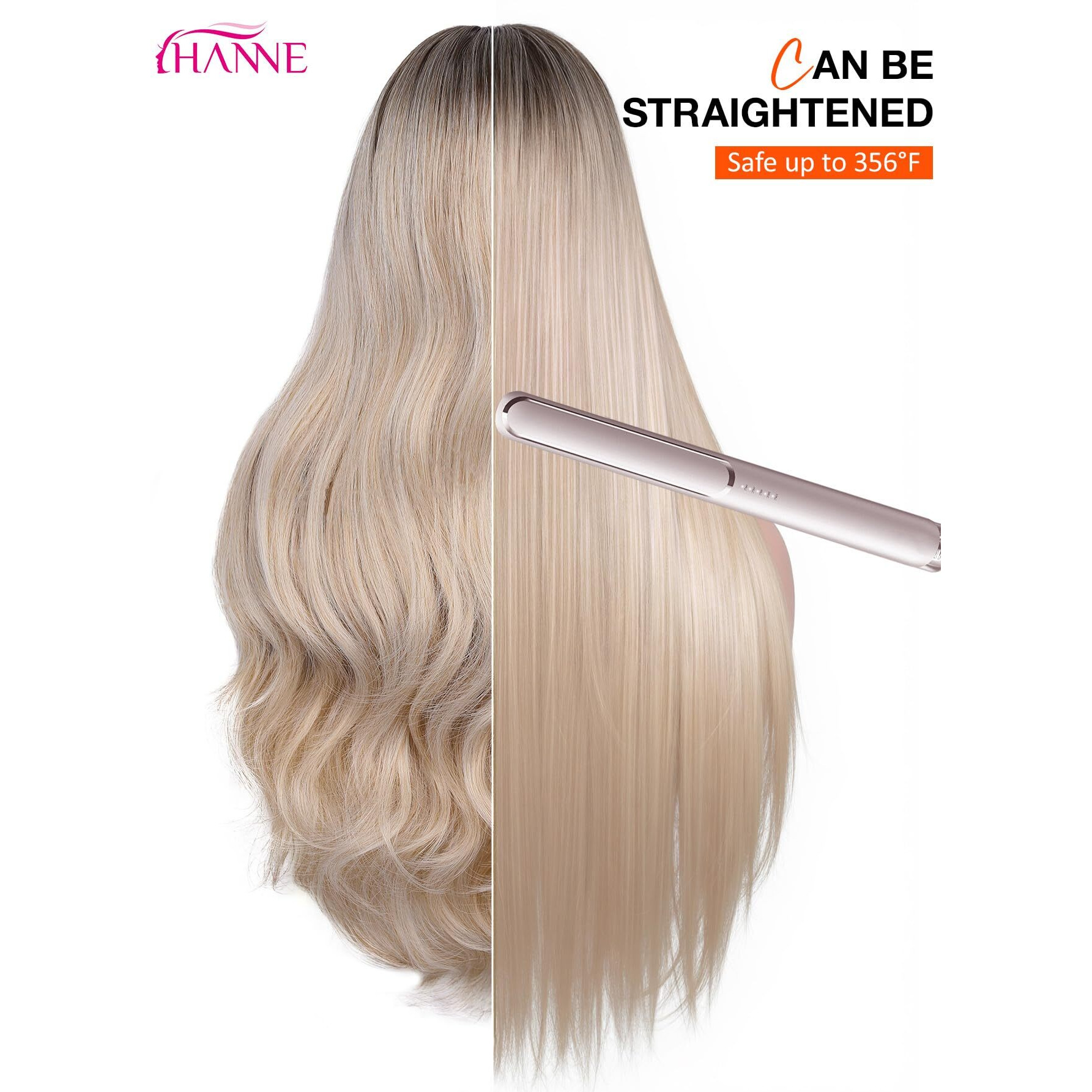 Hanne Ash Blonde Wig For Women 26 Inch Synthetic Wig Heat Resistant Long Body Wavy Blonde Wigs For Women (Ash Blonde)
