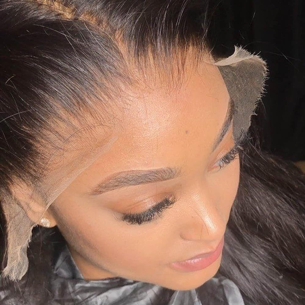 Hd Transparent Lace Frontal Wigs Natural Color Body Wave Human Hair Lace Front Wigs Pre Plucked 180% Density For Women Glueless Wigs Human Hair Bleached Knots With Baby Hair 24Inch