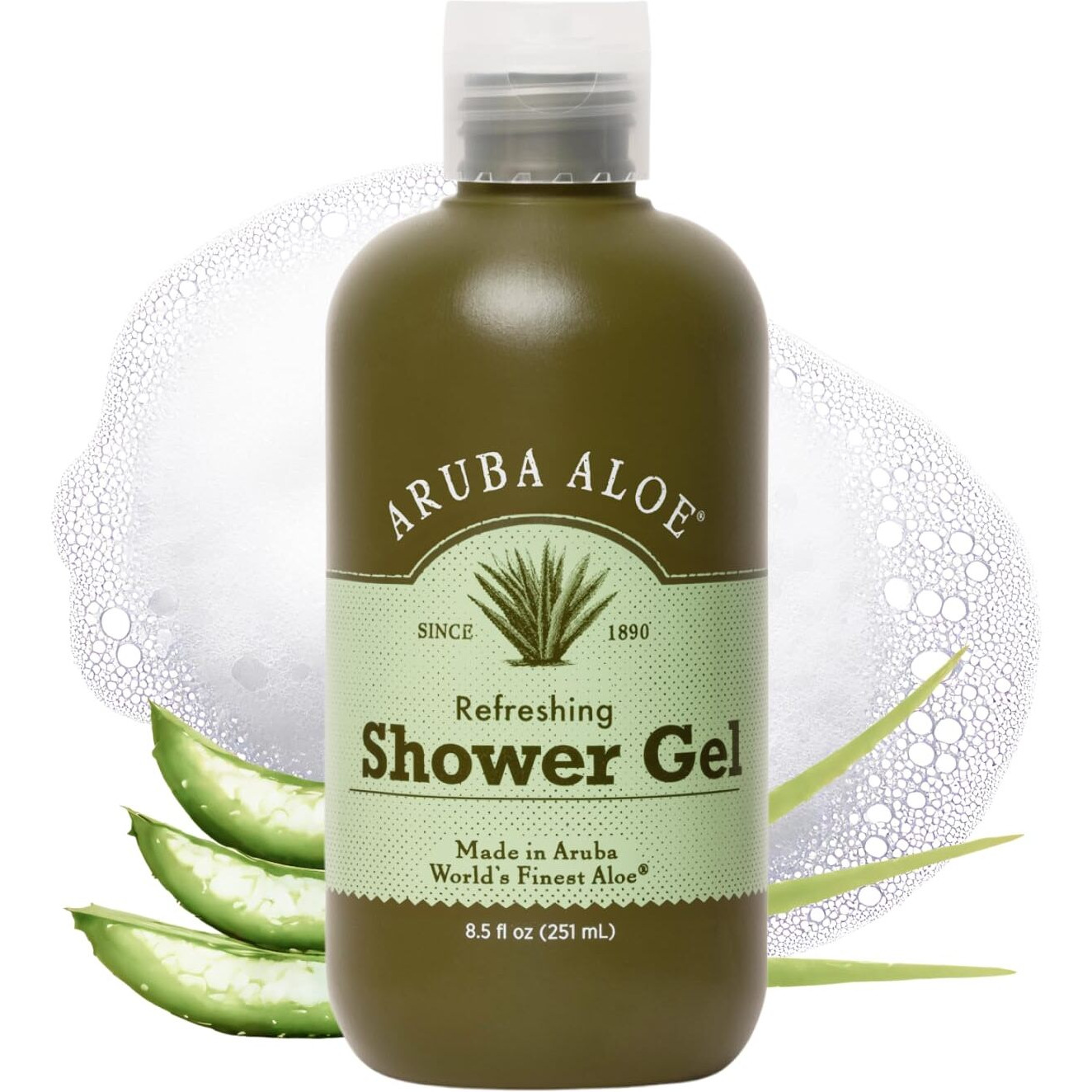 Aruba Aloe Refreshing Shower Gel - Gentle Cleansing, Soap-Free, Hydrating Formula - Suitable For Sensitive Skin - 8.5 Oz Bottle