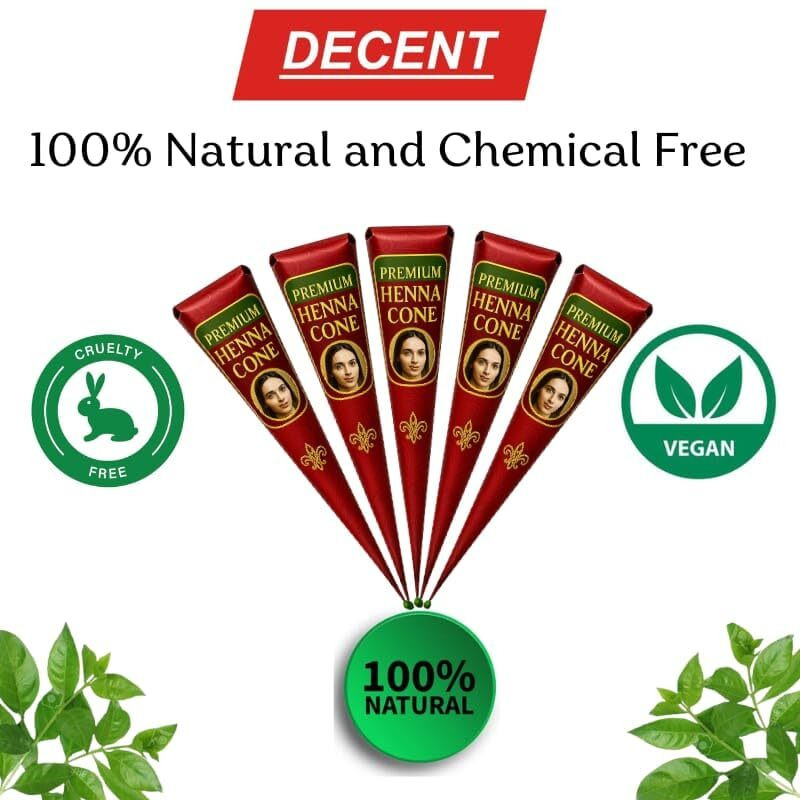 100% Natural Ready To Use Henna Paste Hair Color Hair Dye Cones Reddish Brown Color, 26 Cones