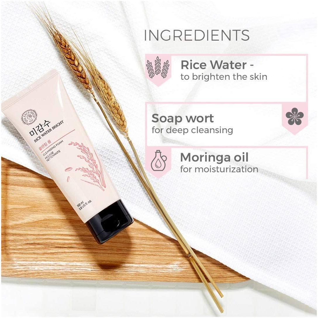 Bett Cleansing Foam 150Ml With Rice Water For Brighten The Skin | Soap Wort For Deep Cleansing |Moringa Oil For Moisturization | Face Wash For Men And Women
