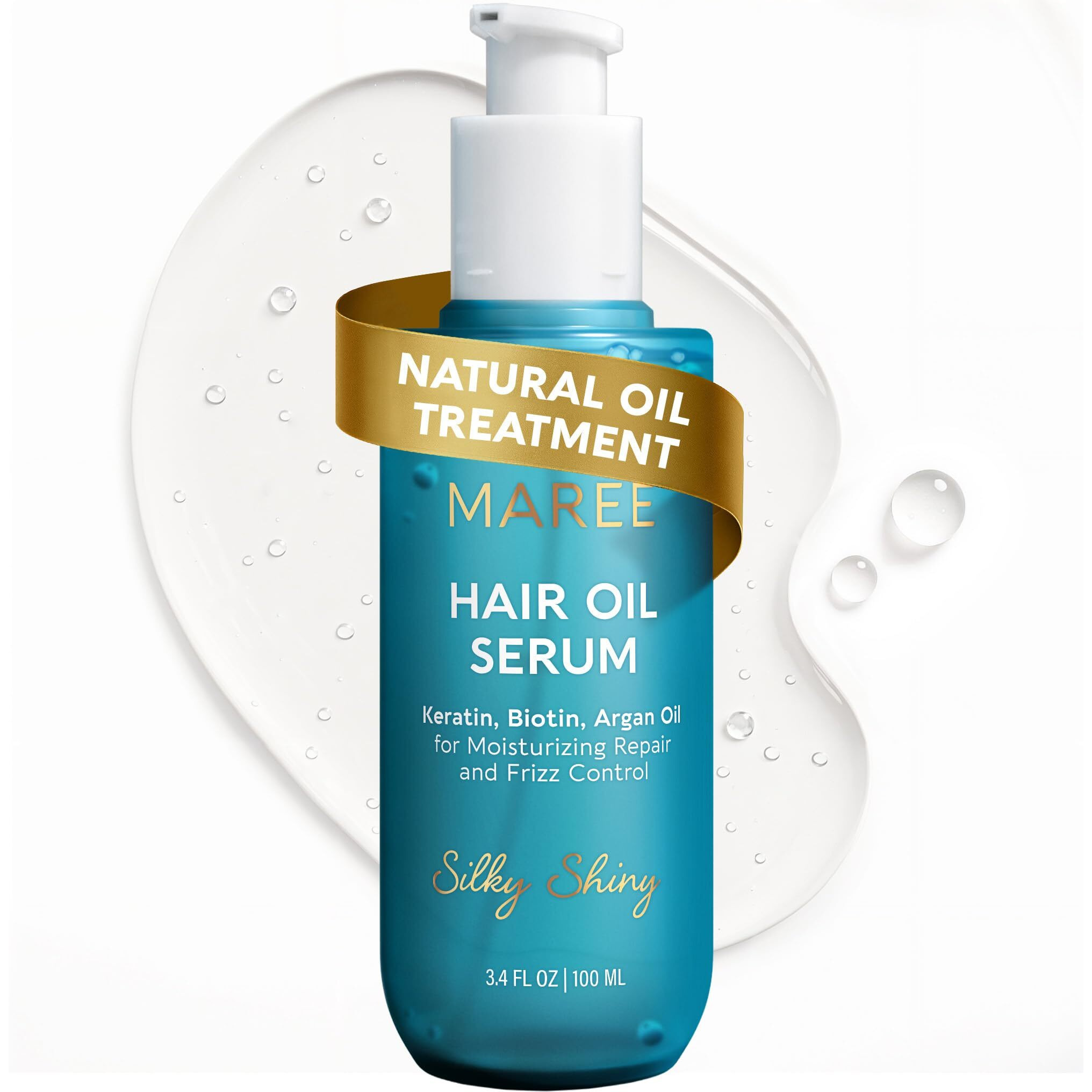 Maree Hair Oil For Frizzy Hair With Keratin, Biotin & Vitamins - Hair Serum For Frizzy And Damaged Hair - Frizz Control Hair Care Products For Women - Aceites Para El Cabello - Keratin Hair Treatment