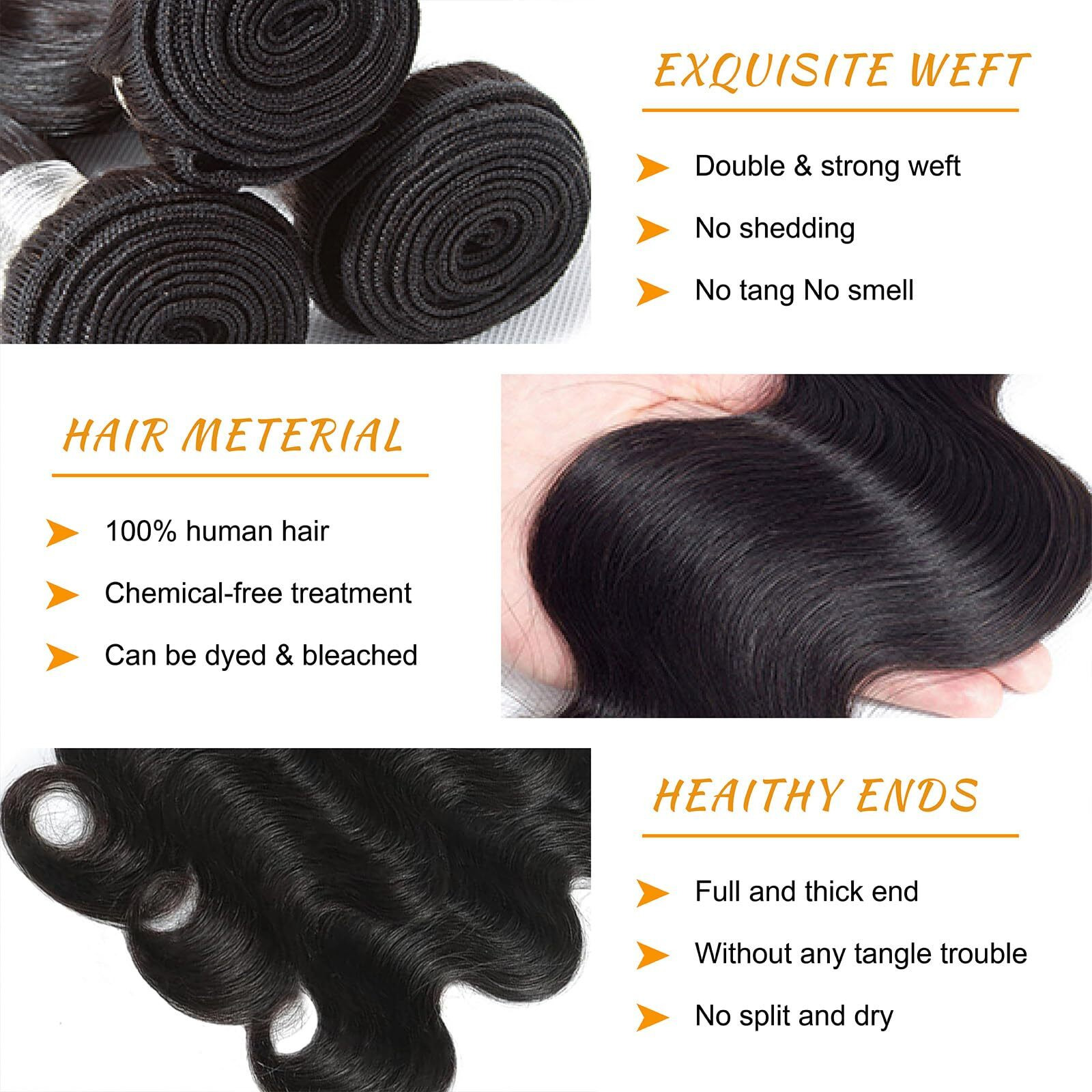 14A Brazilian Body Wave Bundles Human Hair 26 28 30 32 Inch 100% Real Raw Virgin Human Hair Bundles Body Wave 3 Bundles Human Hair Extension Natural Color(26 28 30 32)