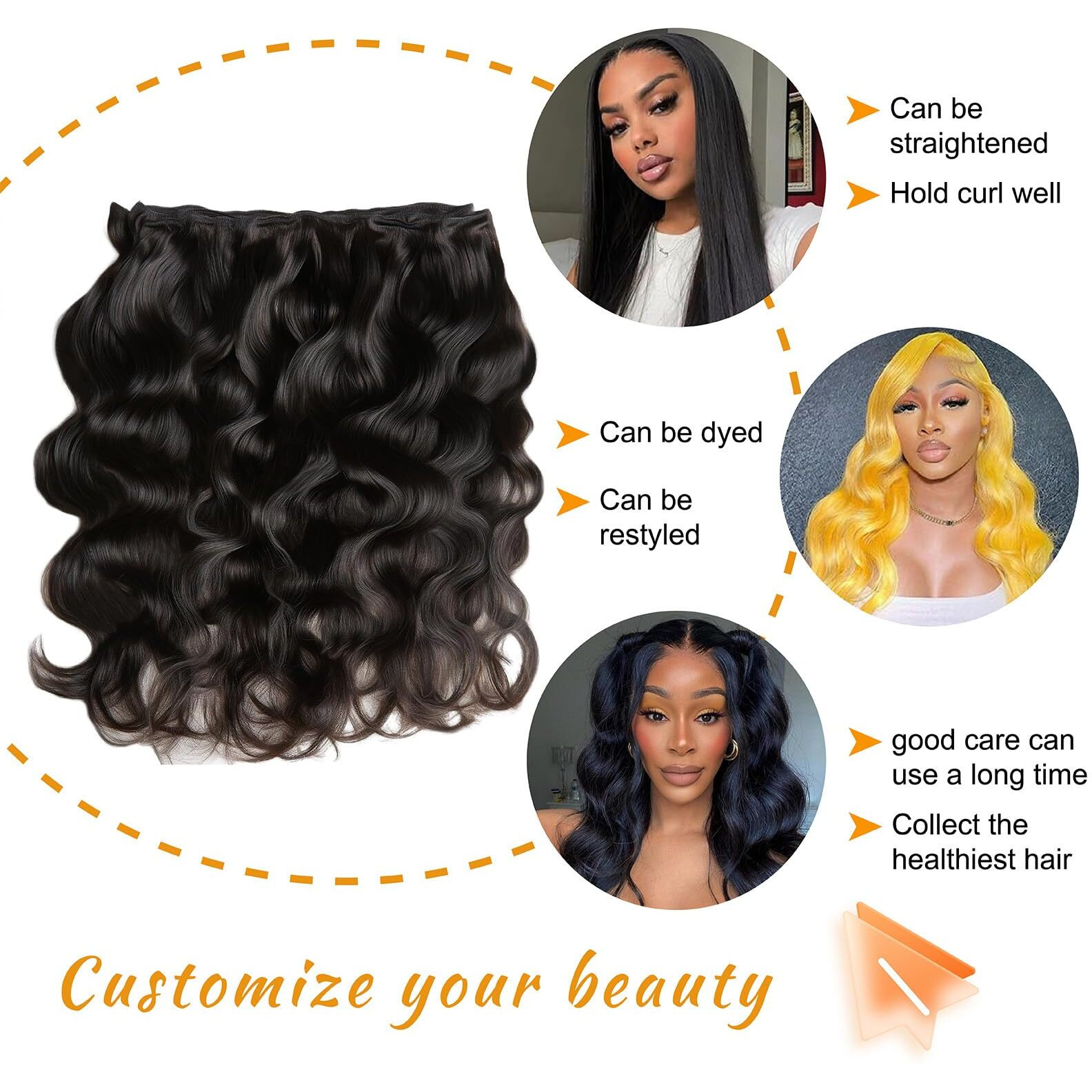 14A Brazilian Body Wave Bundles Human Hair 26 28 30 32 Inch 100% Real Raw Virgin Human Hair Bundles Body Wave 3 Bundles Human Hair Extension Natural Color(26 28 30 32)