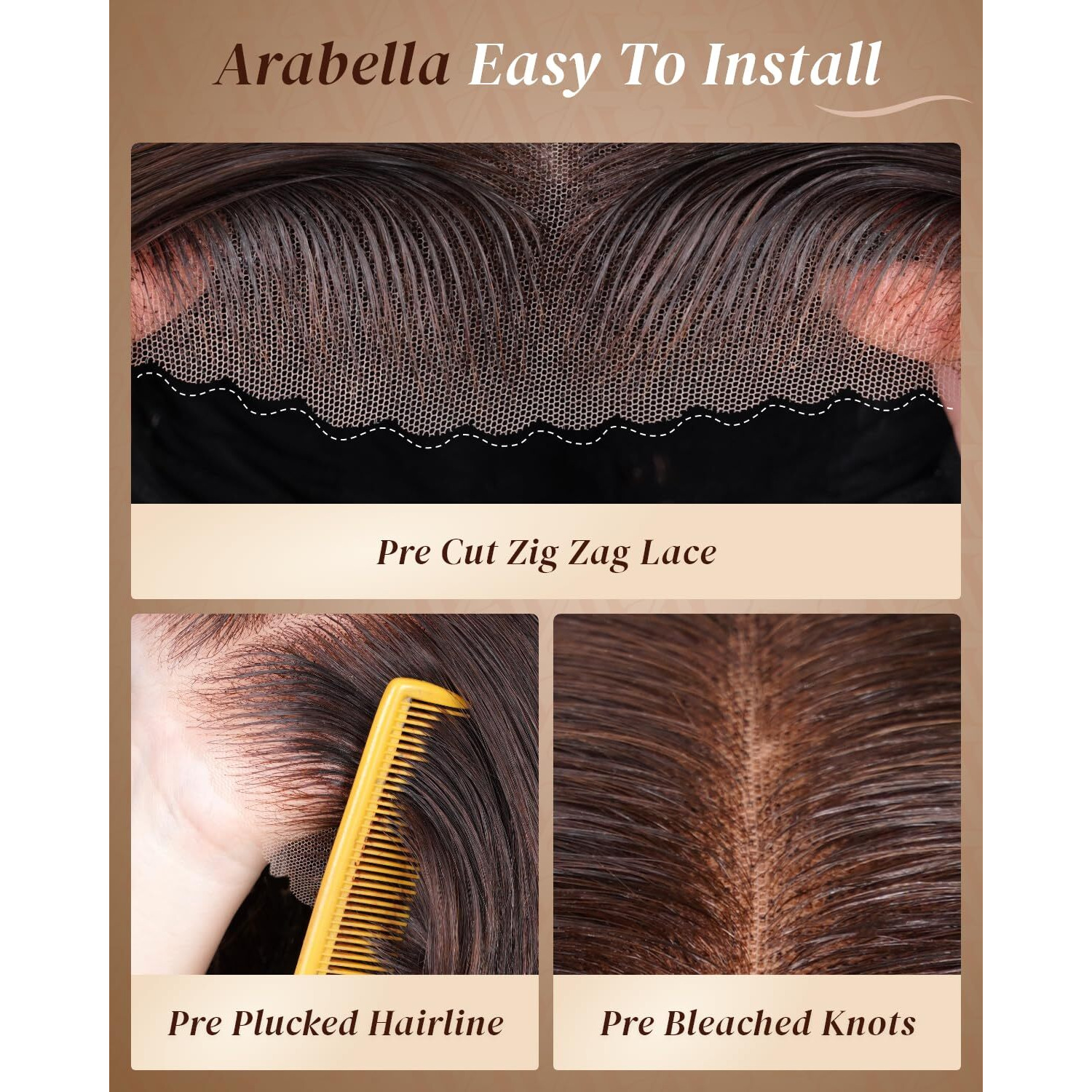 Arabella Hair 5X6 Glueless Wigs 2P/430 Pre Plucked Pre Cut 230% Density Glueless Wigs 100% Human Hair 12A Human Hair Wig Pre Plucked Bleached Knots Loose Body Wave Wig 20Inch