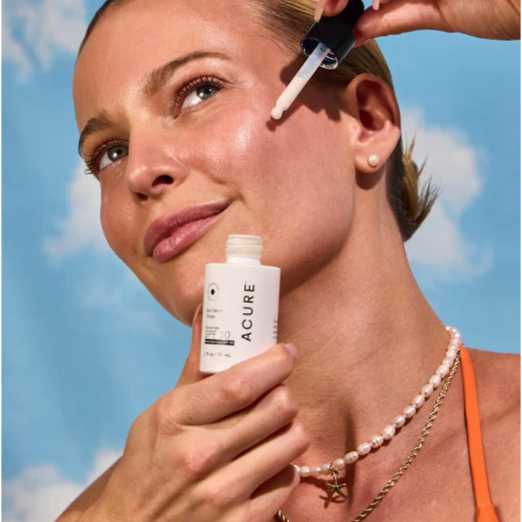 Acure Sun Serum Drops Spf 30 - Lightweight Daily Sunscreen Serum With Skin-Loving Ingredients, Broad-Spectrum Protection, 1 Fl Oz