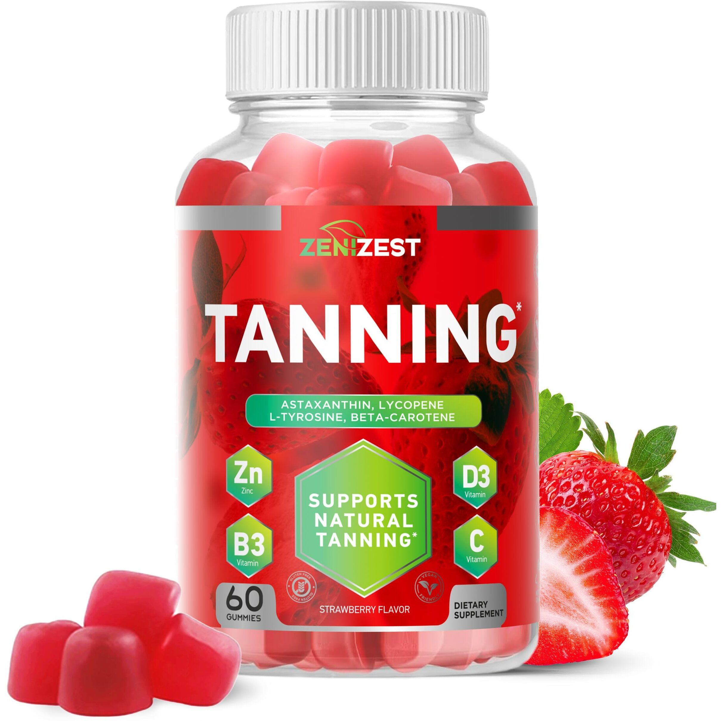 Tanning Gummies For Women - Self Tan Supplement That Work Fast Without Sun - Skin Health Glow Up Sunless Tan Daily Oral Chews - Sugar Free Vegan With Beta Carotene Astaxanthin Lycopene & Vitamins