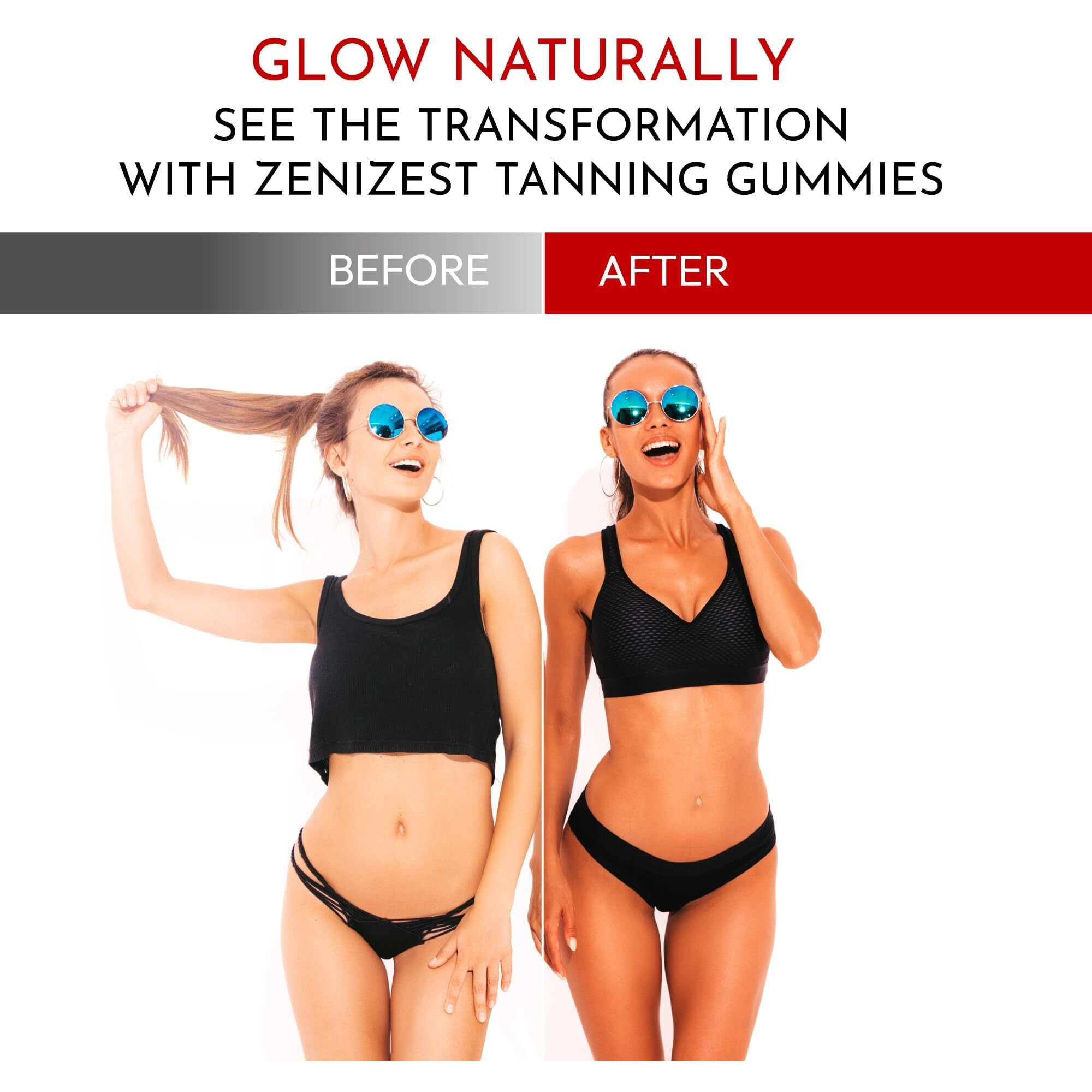 Tanning Gummies For Women - Self Tan Supplement That Work Fast Without Sun - Skin Health Glow Up Sunless Tan Daily Oral Chews - Sugar Free Vegan With Beta Carotene Astaxanthin Lycopene & Vitamins