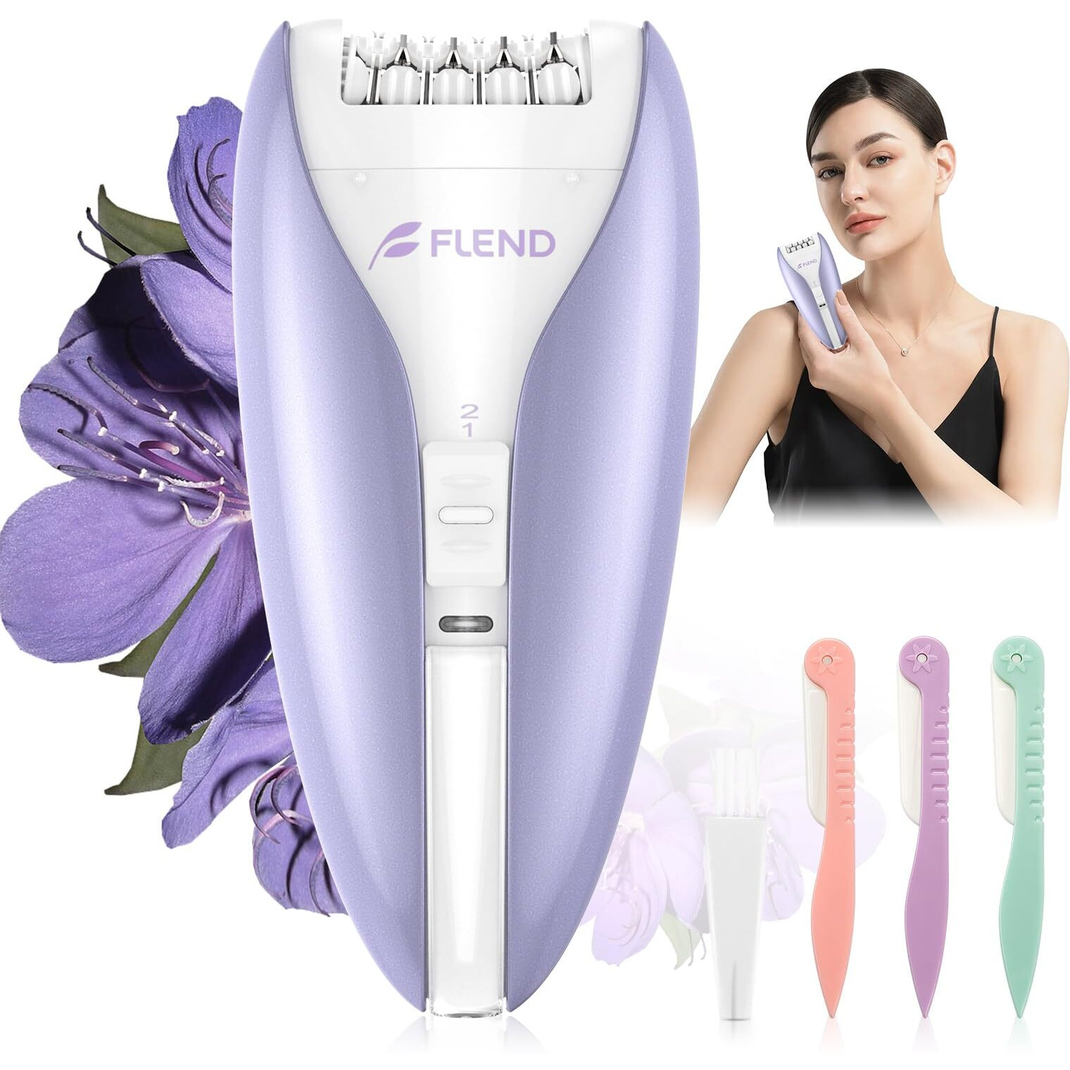 Epilator, Silent Smooth Glide Epilator For Women, 2 Speeds Facial Hair Removal Device With Silent Design, Cordless Rechargeable Hair Removal Epilators For Women Face Legs Bikini Arms Legs