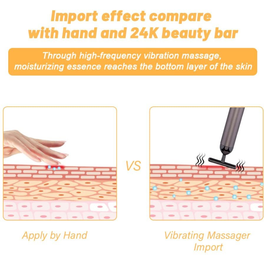 Sixiumie Beauty Bar Gold Face Massager For Skin Care T-Shape Facial Massager Tools Face Lifting