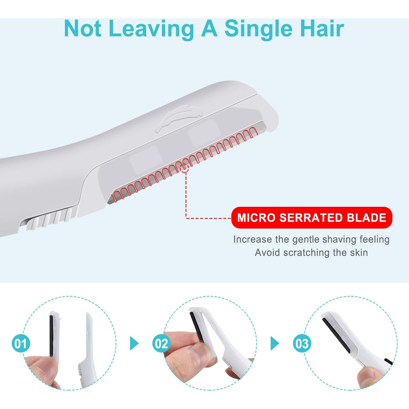 Replacement Heads For Finishing Touch Flawless Dermaplane Glo Facial Exfoliation Blades (18 Pack)