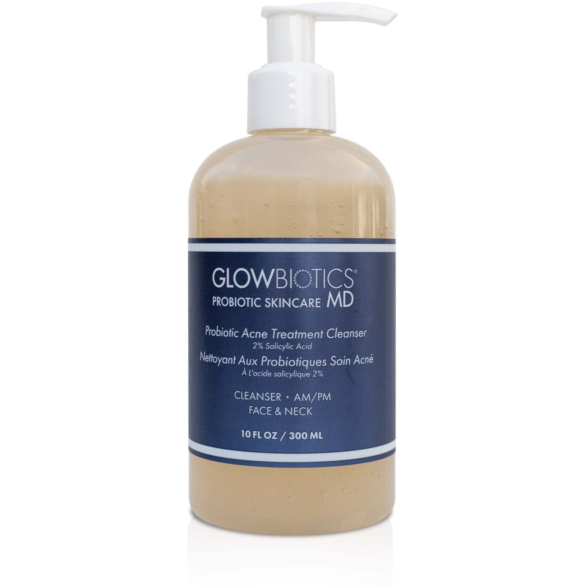 Glowbiotics Probiotic Acne Treatment Cleanser Foaming Face Wash, Salicylic Acid Acne Control, Oily Skin Solution With Ceramides & Niacinamide, 10 Fl Oz