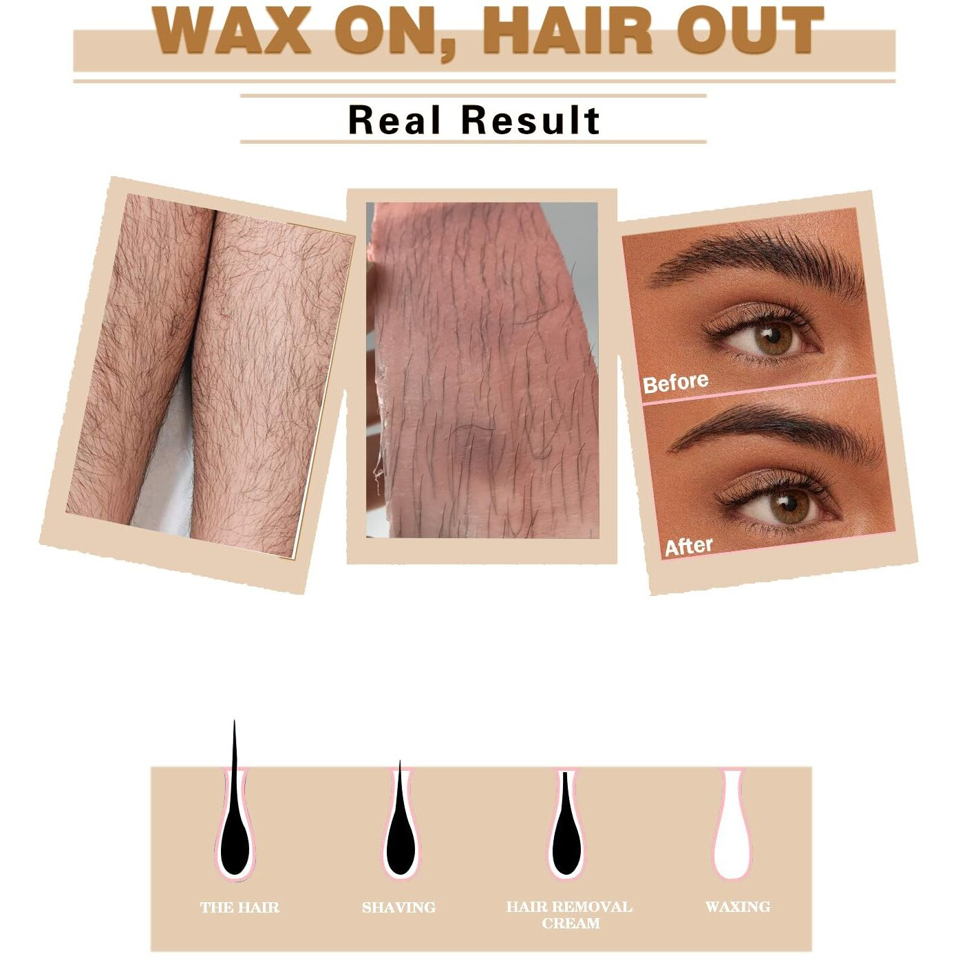 Wax Beads For Hair Removal, Wax Beads For Sensitive Skin, 1Lb Painless Waxing Beans For Bikini, Eyebrow Facial For At Home Pearl Waxing Beads With 20 Spatulas For Women Men (Chocolate)