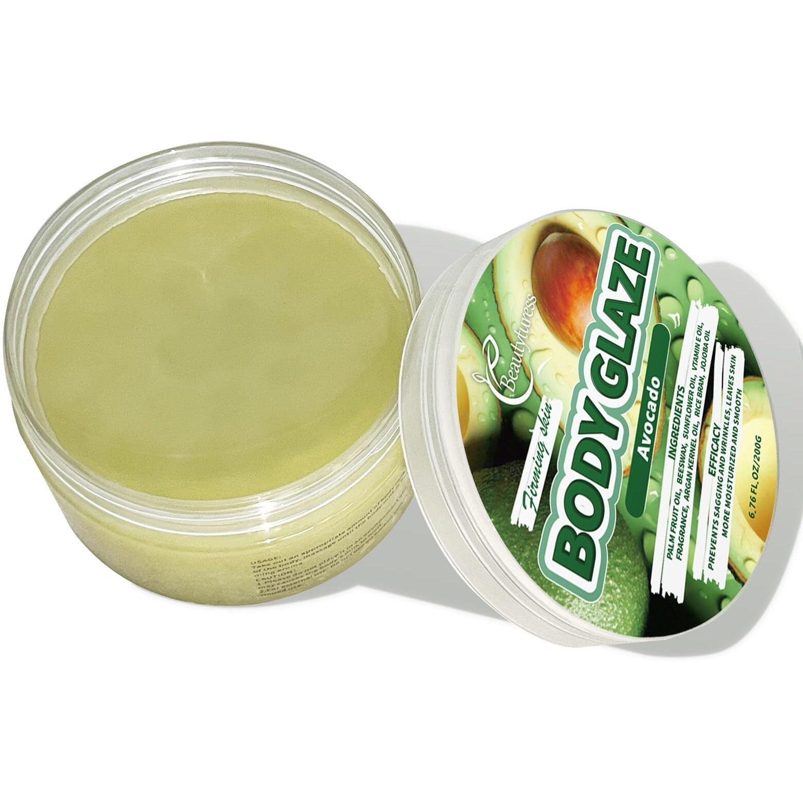 Beautyturess Avocado Body Butter - Deep Moisturizing Body Cream With Shea Butter & Vitamin E, Hydrates & Softens Dry Skin, High Mourishing, For All Skin Types