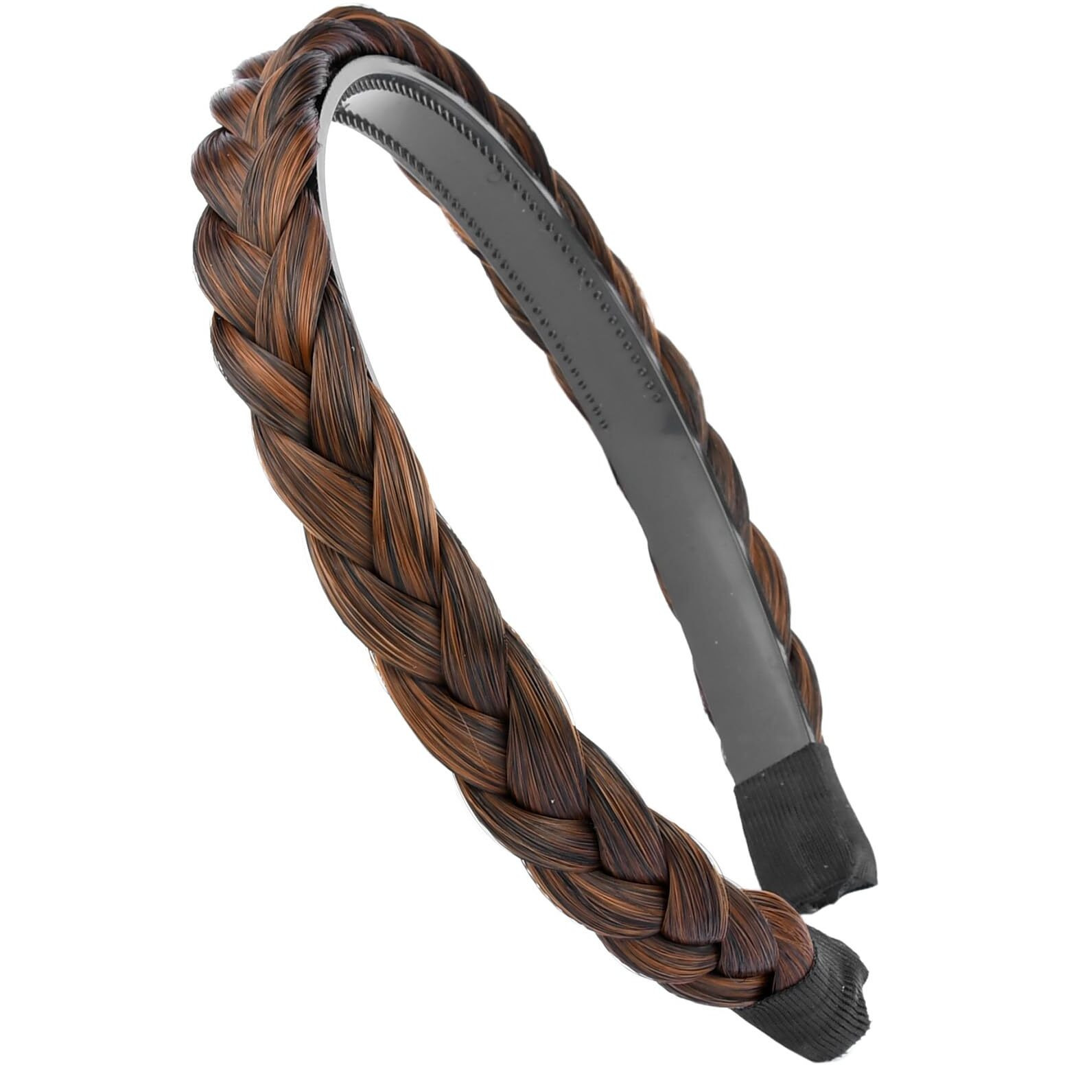 Oplira Braided Headband With Teeth Braids Hairband With Tooth Synthetic Hair Band Plaited Hairband For Women (Dark Copper-0.9 Inches)