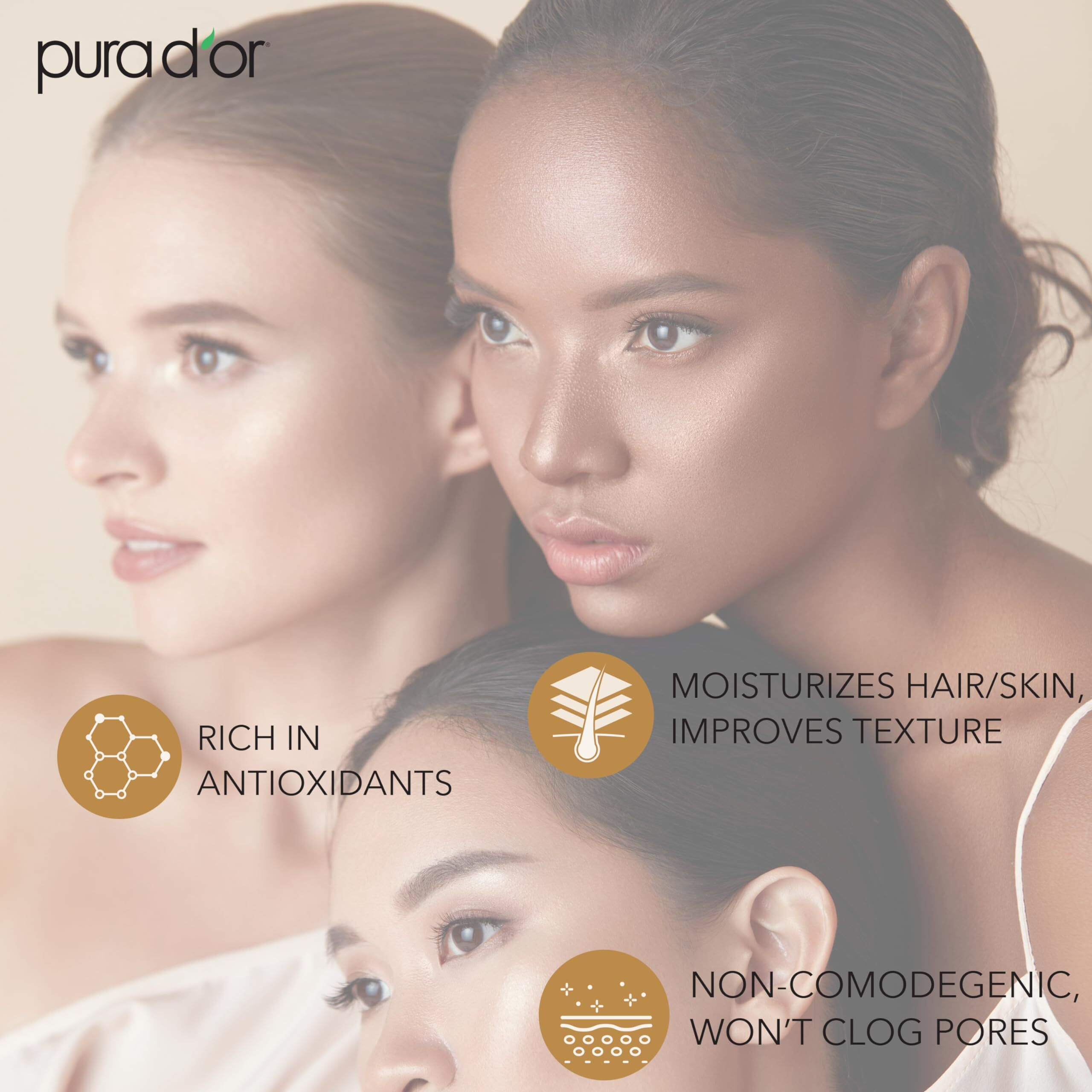 Pura D'Or 16 Oz Organic Sunflower Seed Oil - 100% Pure & Natural Usda Certified Cold Pressed Carrier Oil For Diy Beauty - Unscented, Hexane Free Liquid Moisturizer - Face Skin & Hair - Men & Women