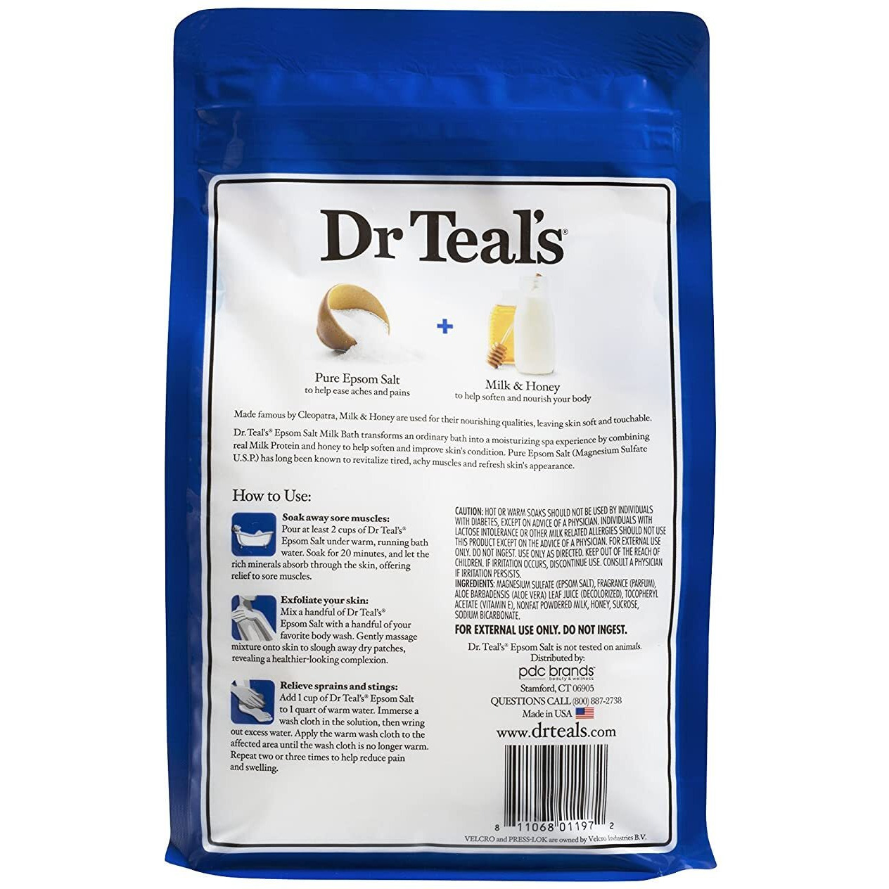 Dr. Teals Soften & Nourish With Milk & Honey Soaking Solution Gift Set (2 Pack, 3Lbs Ea.) - Pure Epsom Salt & Essential Oils Softens The Skin, Eases Aches & Muscle Pains - Relieve Stress At Home