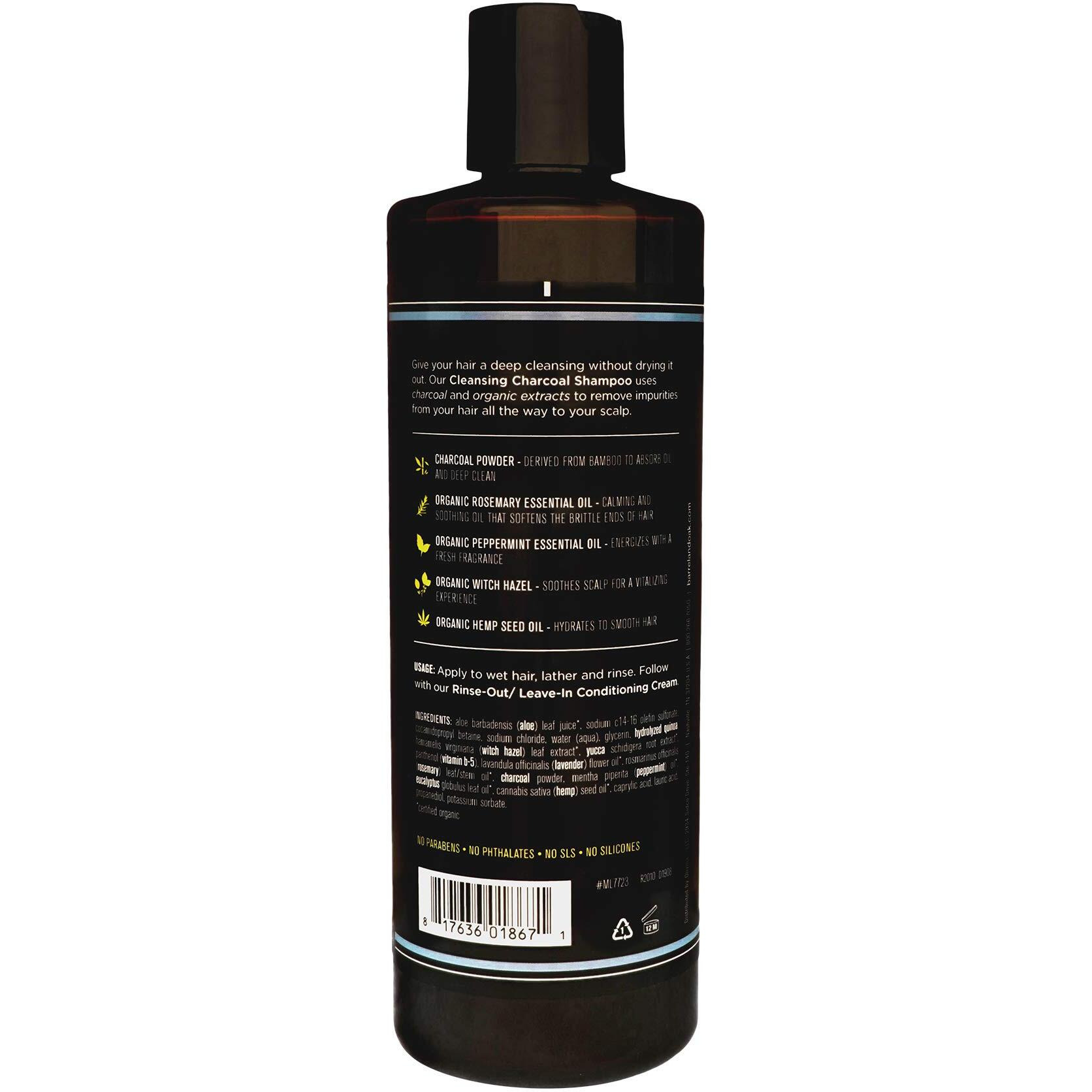 Barrel And Oak - Cleansing Charcoal Shampoo, Clarifying Shampoo, Hair Care For Men, Deep Cleans & Purifies, Hydrates & Soothes Dry Scalp, Essential Oil-Based Scent, Vegan (Mint & Eucalyptus, 16 Oz)