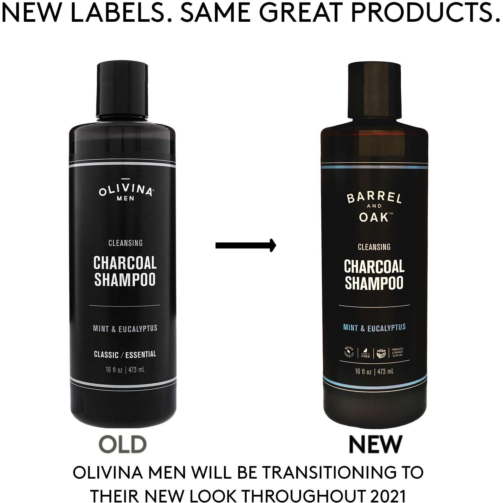 Barrel And Oak - Cleansing Charcoal Shampoo, Clarifying Shampoo, Hair Care For Men, Deep Cleans & Purifies, Hydrates & Soothes Dry Scalp, Essential Oil-Based Scent, Vegan (Mint & Eucalyptus, 16 Oz)
