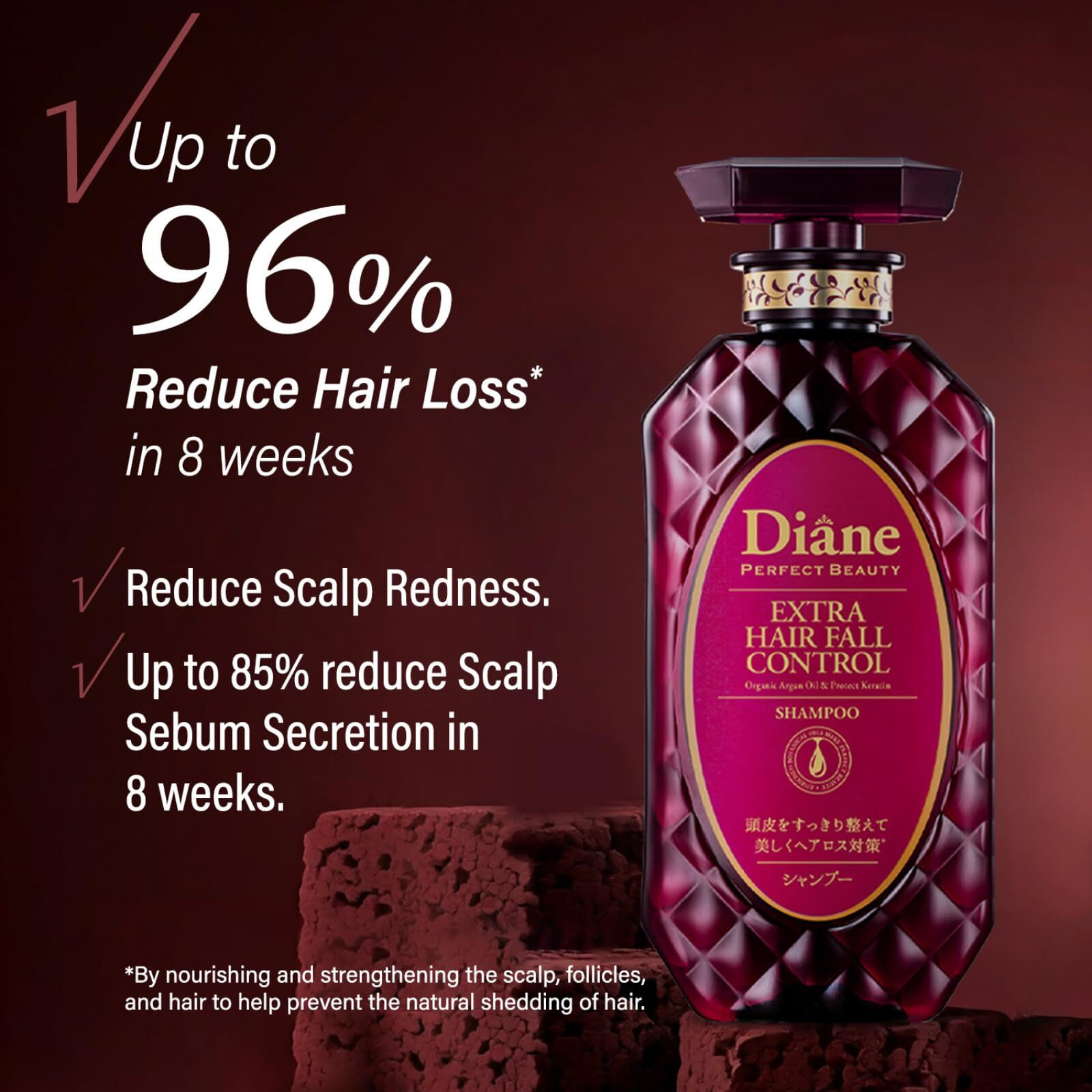 Moist Diane Hair Thickening Shampoo And Conditioner Set + Revitalizing Scalp Serum, Anti Hair Loss Shampoo & Conditioner For Women & Men With Argan Oil From Japan, Hair Fall Treatment 30.4 & 1.69Fl Oz
