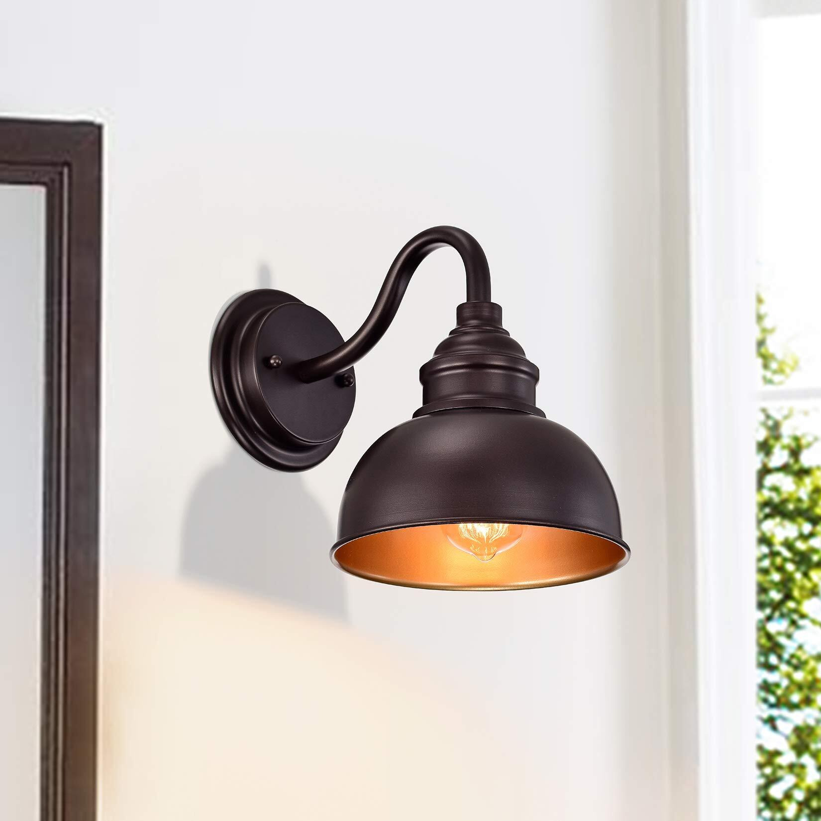 Acland 9"" Industrial Gooseneck Light Fixture, Oil Rubbed Bronze Barn Light, Modern Farmhouse Wall Sconce For Vanity, Bathroom, Bedroom, Hallway, Living Room, And Reading Room