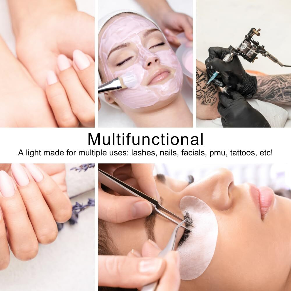 Atlas View Half Moon Led Floor Light, Estheticians, Tattoo Light, Facialist Moon Lamp, Beauty, Skincare, Lashes, Eyebrows, Filming And Content Creation With Phone Holder