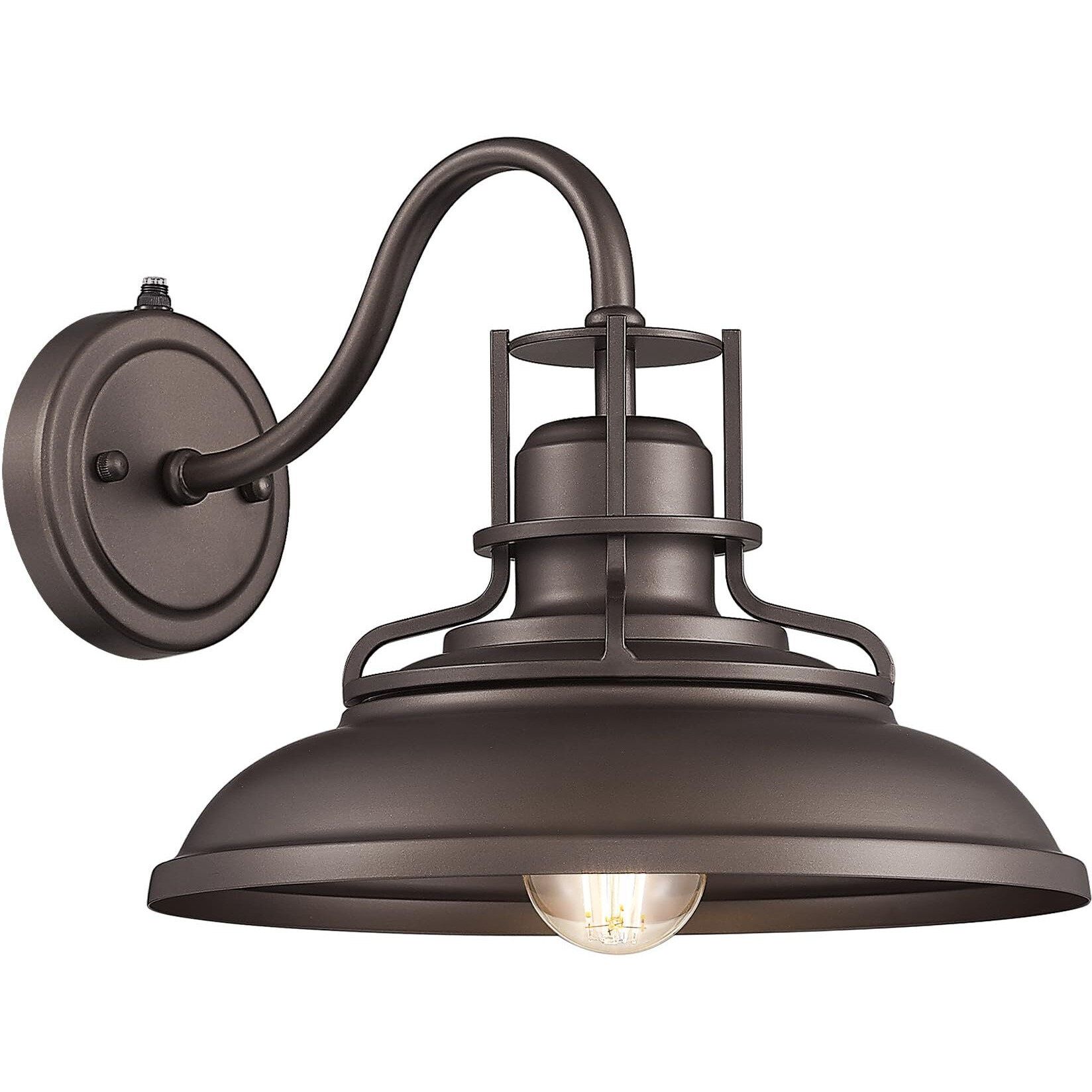 Femila Dusk To Dawn Barn Lights, 12"" Oil-Rubbed Bronze Gooseneck Outdoor Light Fixture, Exterior Lighting Fixtures, Outdoor Porch Light With E26 Base, 4Fy15-1W Pc Orb