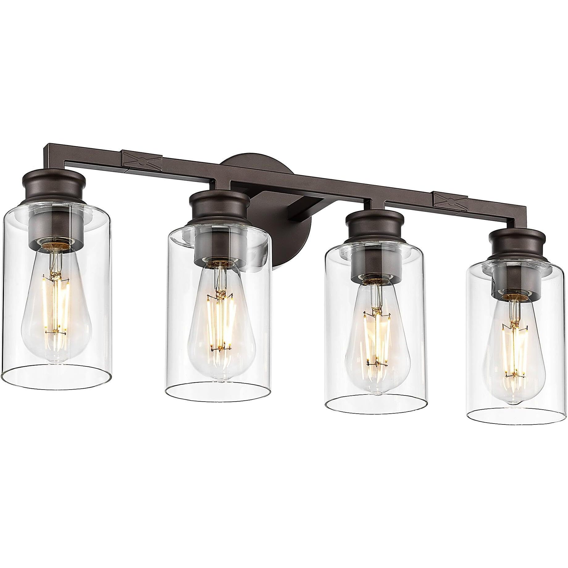 Emliviar 23 Inch Vanity Light Above Mirror For Bathroom, Oil Rubbed Bronze Finish 4-Light Wall Sconce With Clear Glass Shade, Yce253B-4W Orb