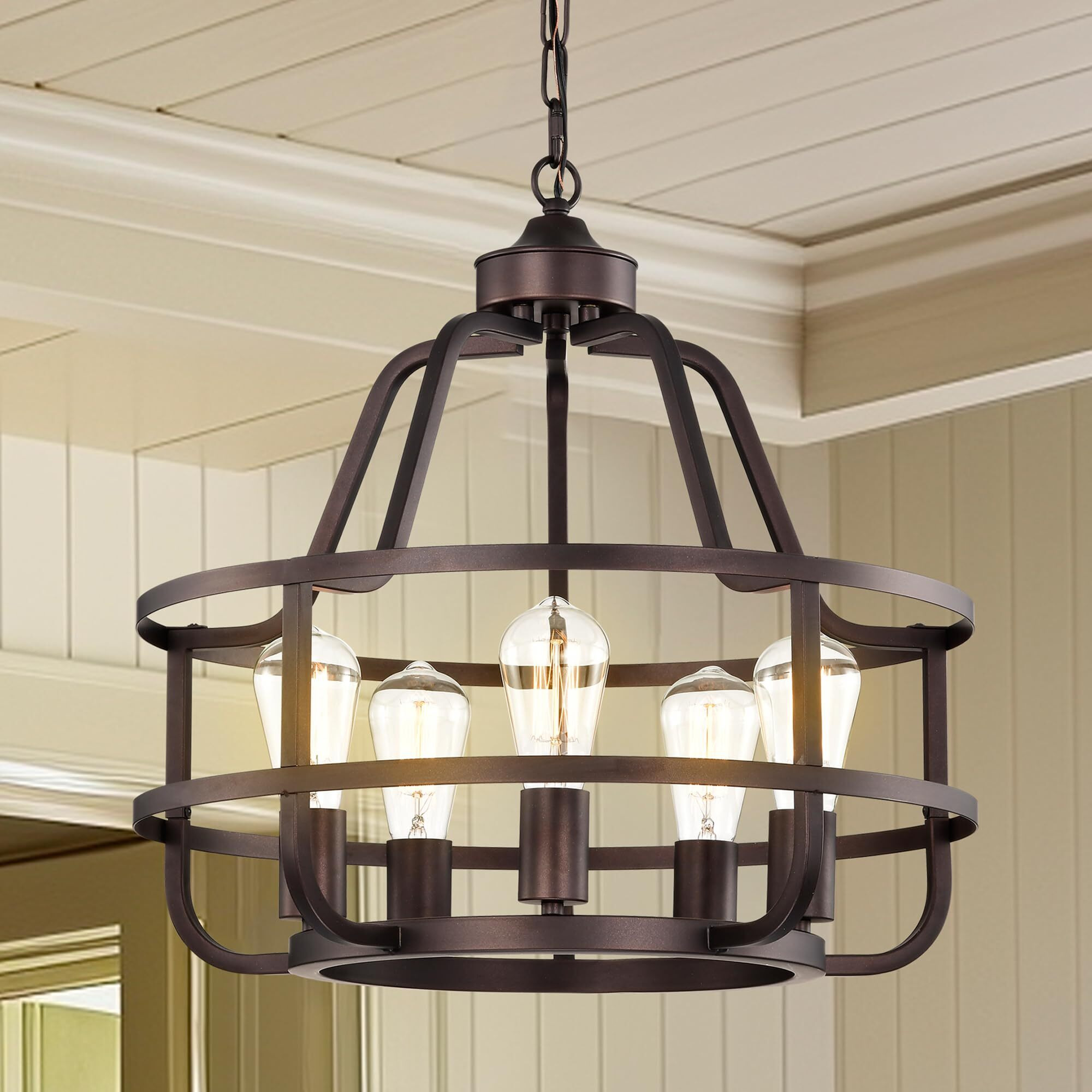 Winsmart 20"" Oil Rubbed Bronze Chandeliers For Dining Room, 5 Lights Farmhouse Dining Room Light Fixtures For Dining Room Kitchen Island Entryway Stairwell