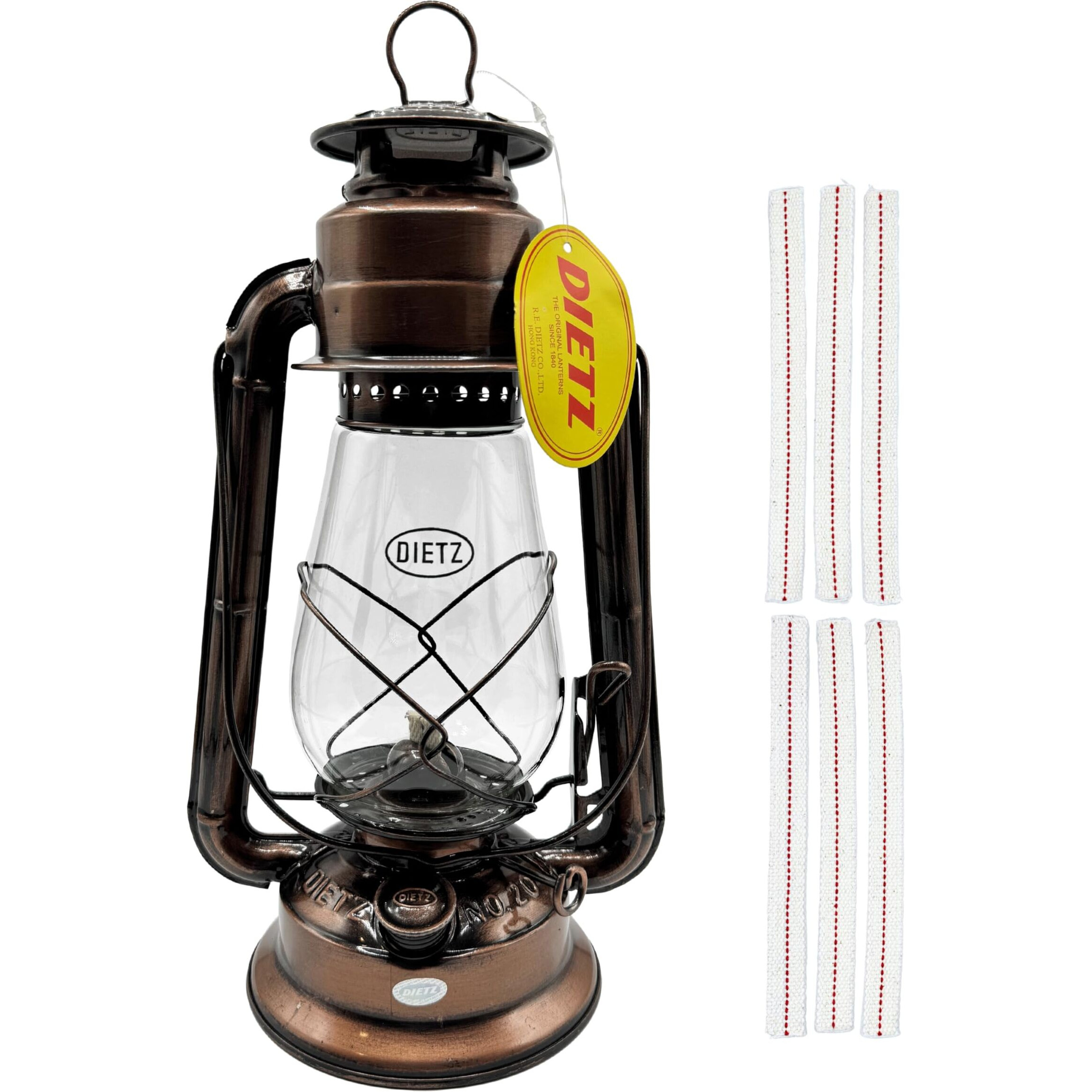 Light Of Mine - Dietz 20 Junior Bronze Oil Lantern With 100% Cotton 5/8"" Replacement Wick Strips (Bronze)