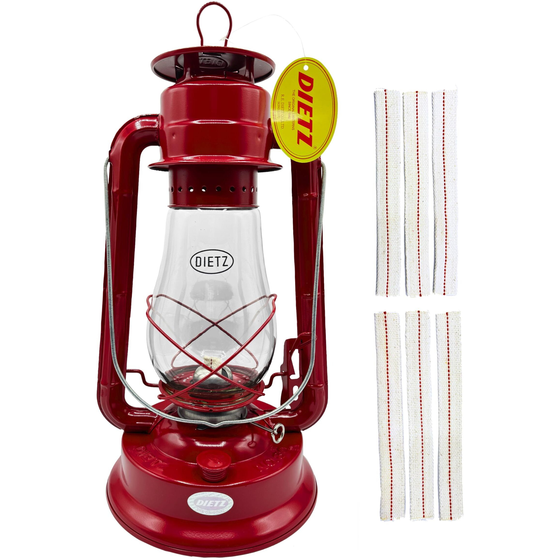 Light Of Mine - Dietz 80 Blizzard Oil Lantern With 7/8"" Replacement Wick Strips (Red)