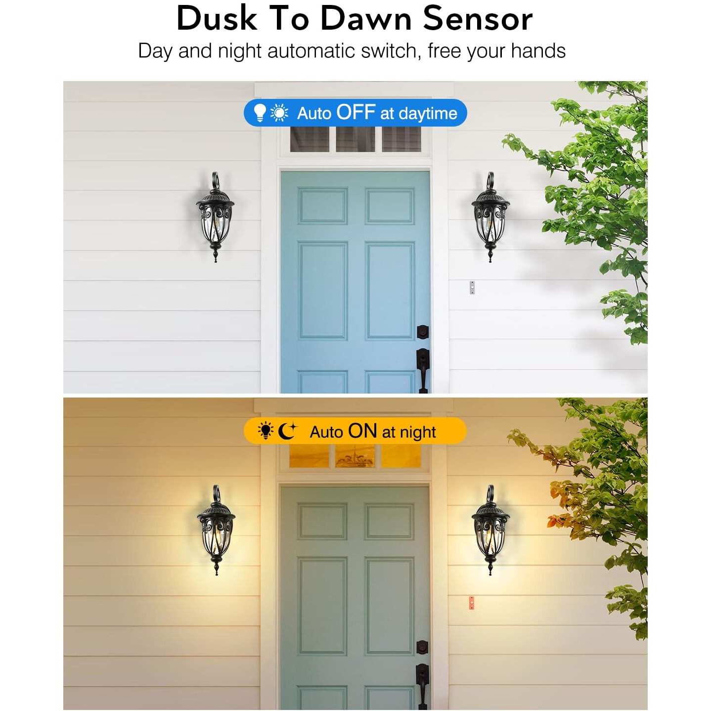 Vianis Dusk To Dawn Porch Lights Outdoor, Outdoor Wall Lights Oil Rubbed Bronze, Waterproof Outside Lights For House, House, Entryway, Porch, Garage, Anti-Rust, Vintage Style