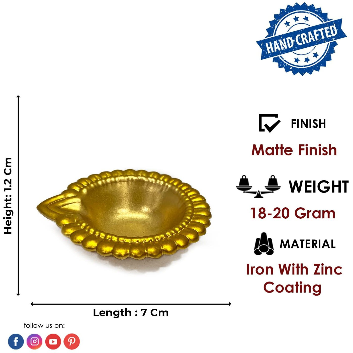 Satvik 24 Pc Multicolor Metal Designer Lakshmi Diya For Diwali Decoration. Dia Deepak Oil Lamp For Indoor And Outdoor Vilakku For Puja Pooja Traditional Indian Housewarming Return Gift Item