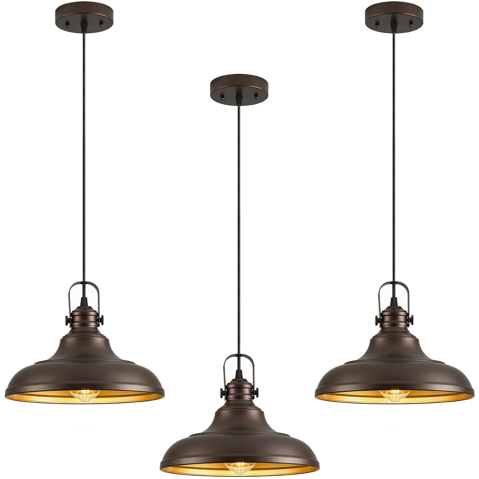 Haolaike Oil Rubbed Bronze Pendant Light Modern Pendant Lights For Kitchen Island Hanging Lighting Fixture Over Sink For Dinning Room Bedroom Hallway,3 Packs
