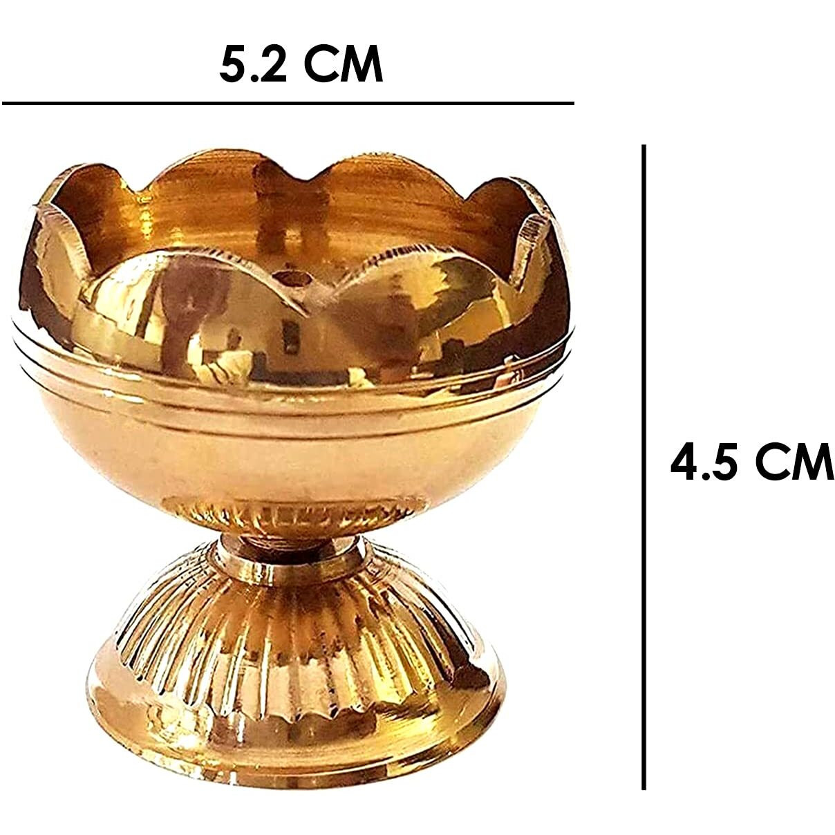 Craftsman Pure Virgin Brass Diwali Puja Jyoti Diya Indian Pooja Oil Lamp Dia Deepawali Diya/Oil Lamp/Candle Tea Light Holder/Diwali Decoration. Indian Gift Items (Pack Of 4)