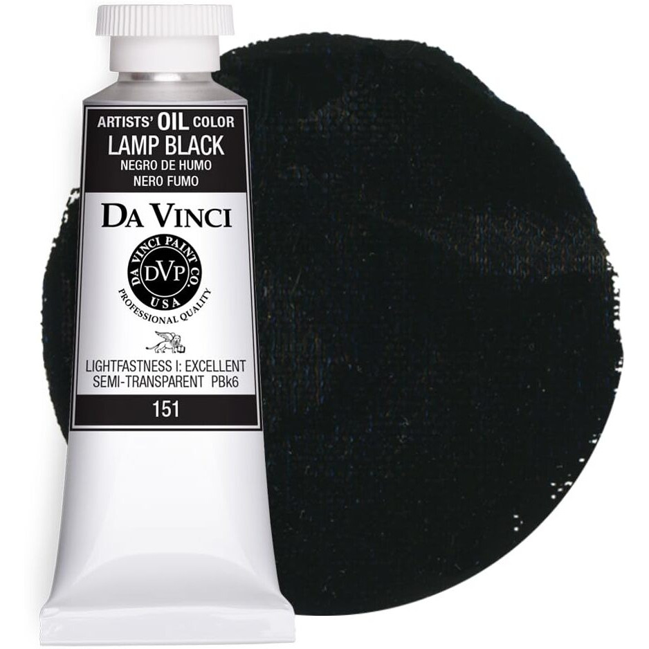 Da Vinci Paints Professional Artist Oil Paint, Lamp Black, 37Ml