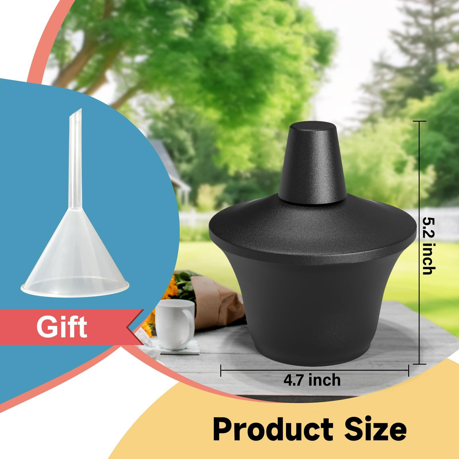 Falbawr 4-Pack Citronella Tabletop Torches, 14.5 Oz Table Top Torches For Outdoor, Metal Oil Burner Candles, Garden Torches With Fiberglass Wick For Yard, Patio, Deck, Garden, Party, Landscape