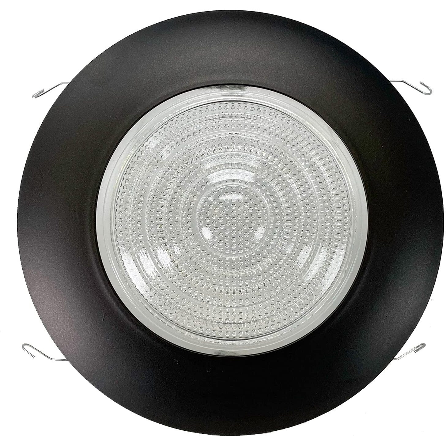 Procuru 6-Inch Oil Rubbed Bronze Metal Shower Trim With Fresnel Glass For Wet Locations (Dark Brown, 1-Pack)