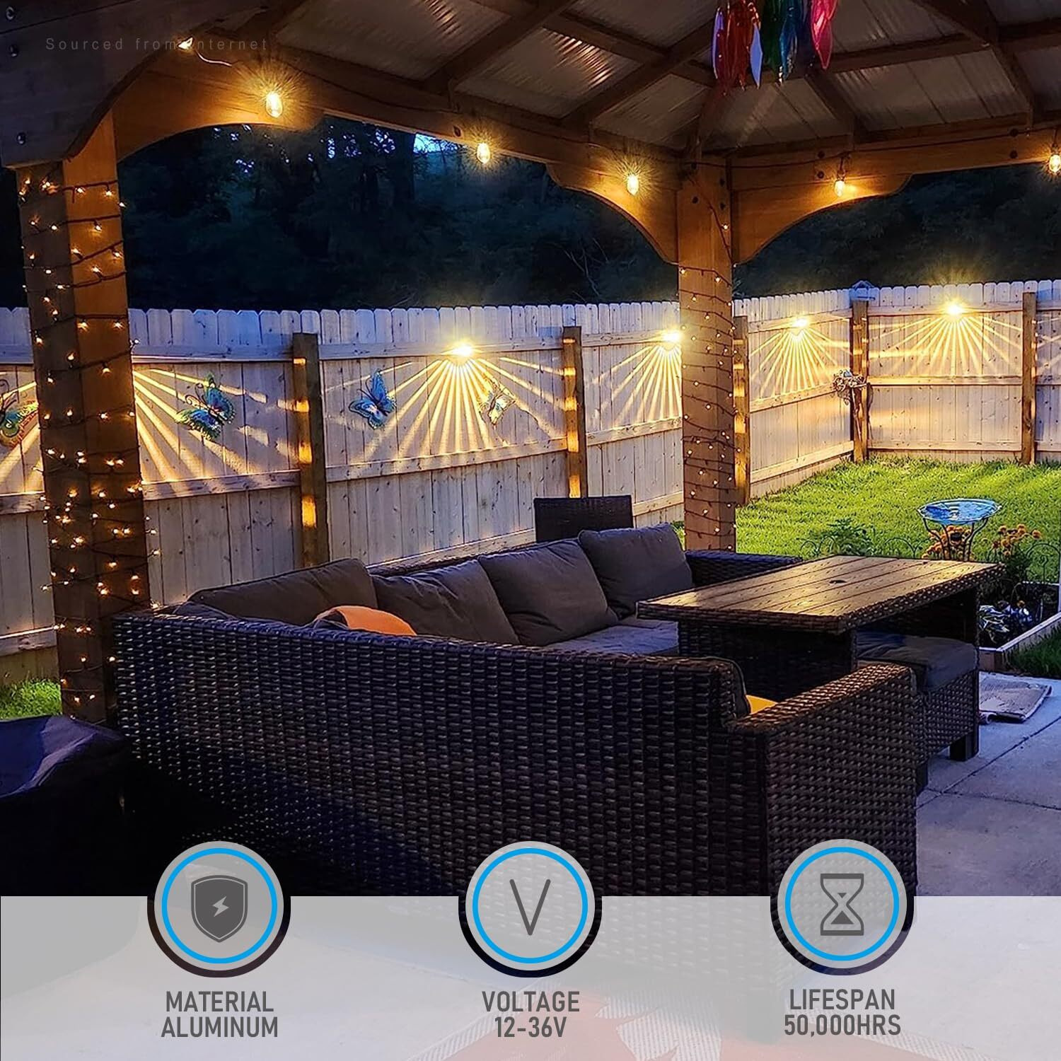 Leonlite Unique Rays Led Low Voltage Deck Lights Outdoor, 12V Landscape Step Railing Fence Light, Aluminum, 3000K Warm White, Ip65, Landscape Deck Light For Backyard, Oil Rubbed Bronze, Pack Of 6