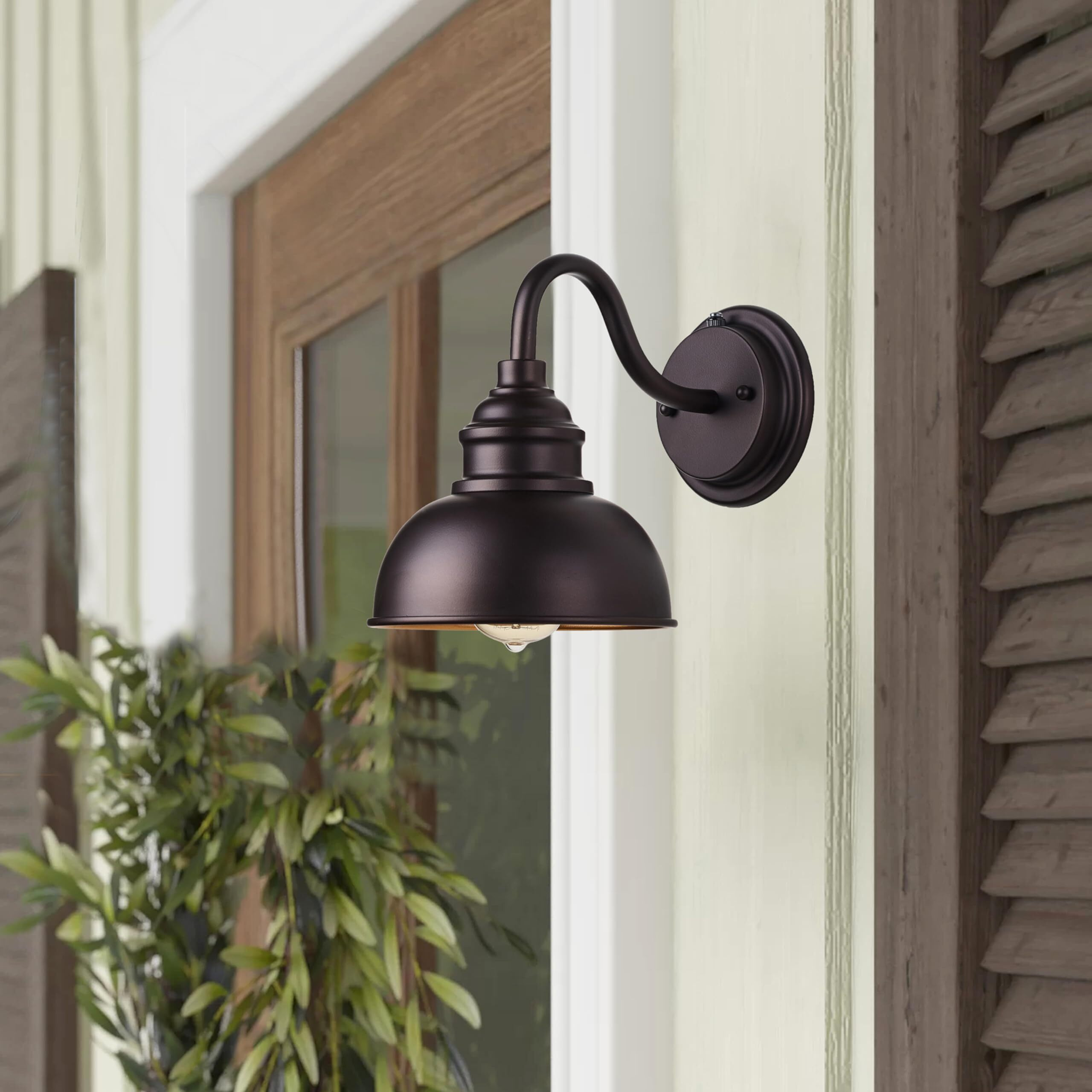 Acland Oil Rubbed Bronze Dusk To Dawn Outdoor Lights 2 Pack, 9 Inch Farmhouse Barn Lights Outdoor,Outside Wall Light For House, Garage, Doorway, Porch