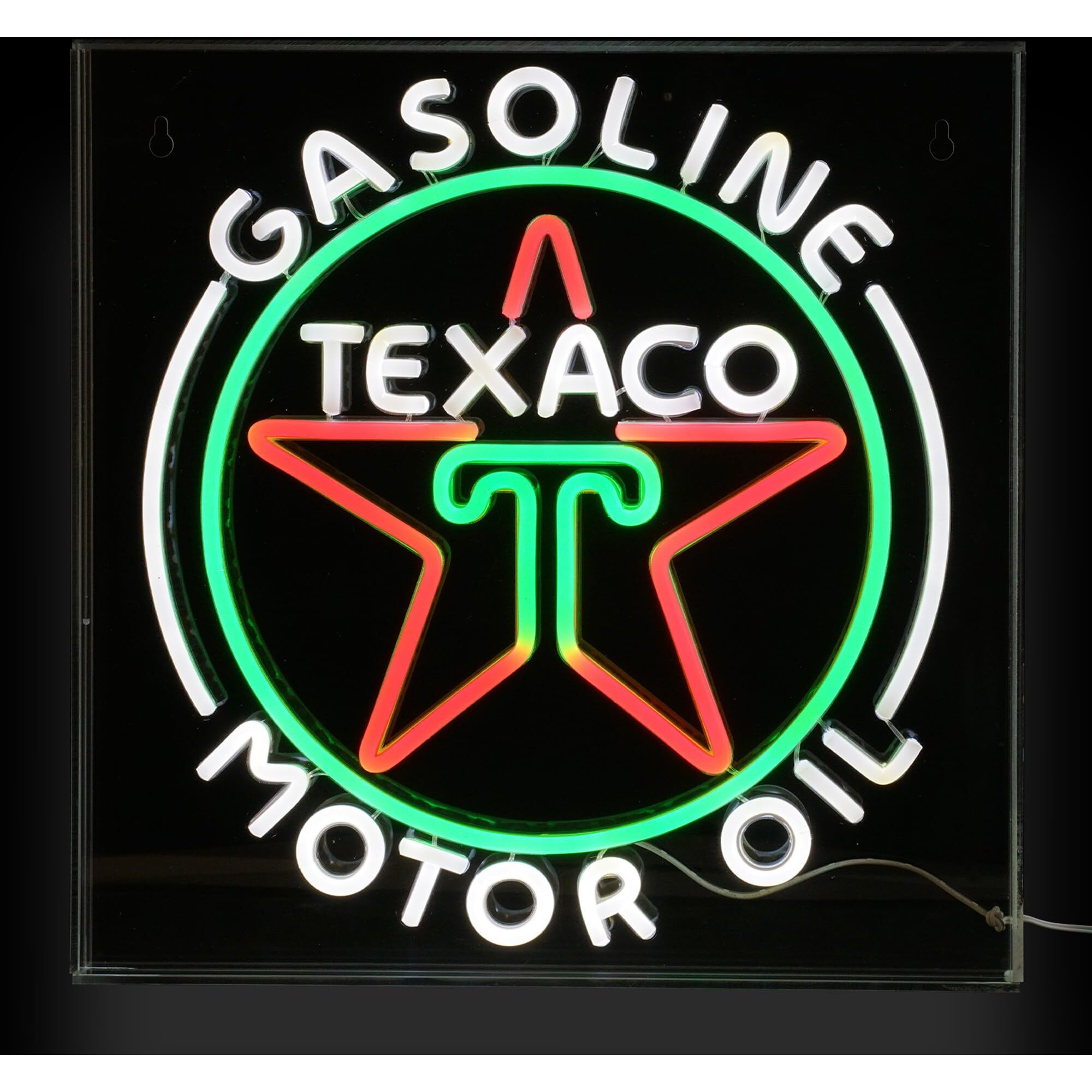 American Art Decor Acrylic Led Sign - Licensed Retro Neon Sign - For Bar, Man Cave, Garage, Game Room & More (Texaco Gasoline Motor Oil, 16"" X 16"")